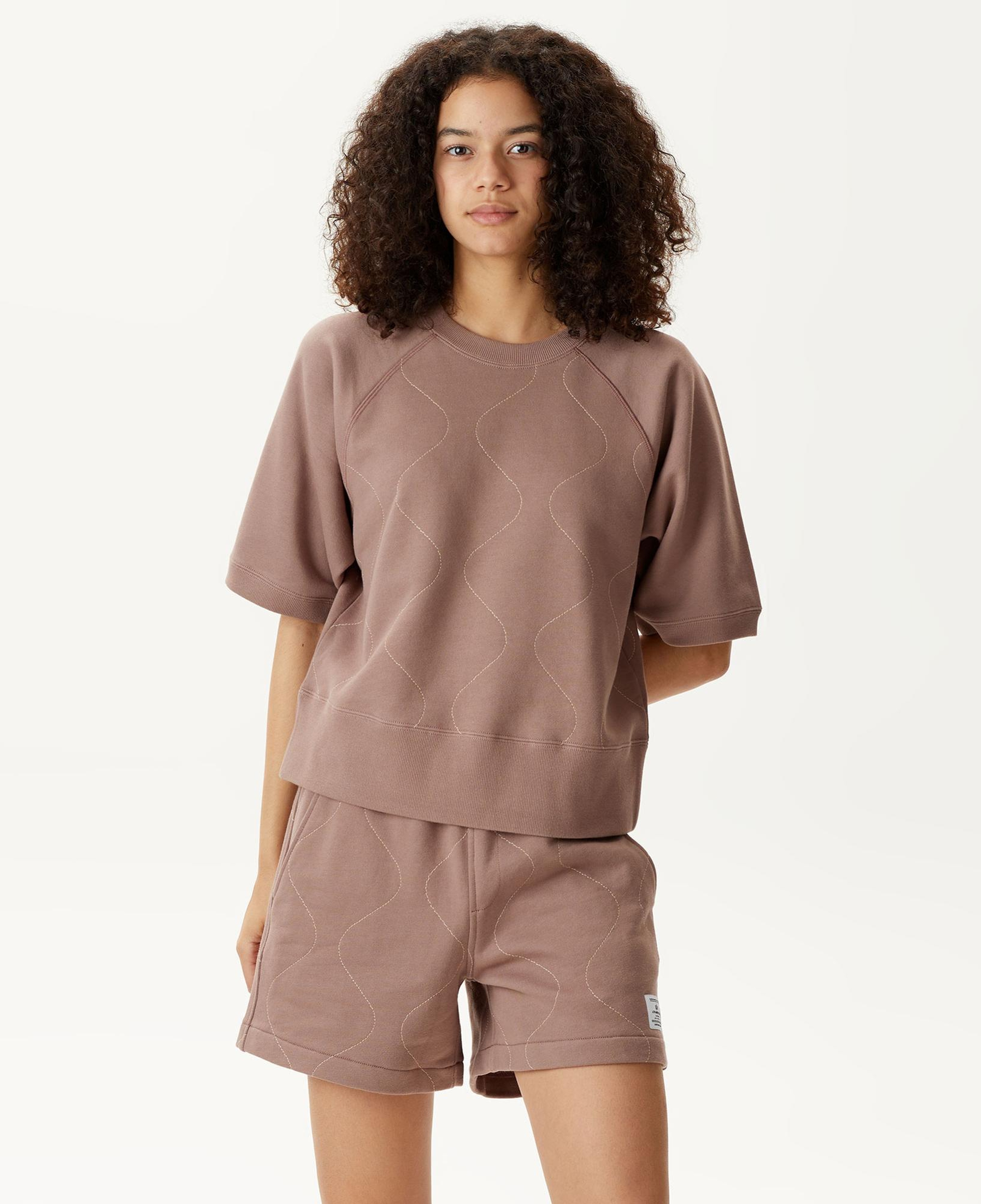 Alpha Industries Kısa Kollu Quilted Kadın Mor Sweatshirt