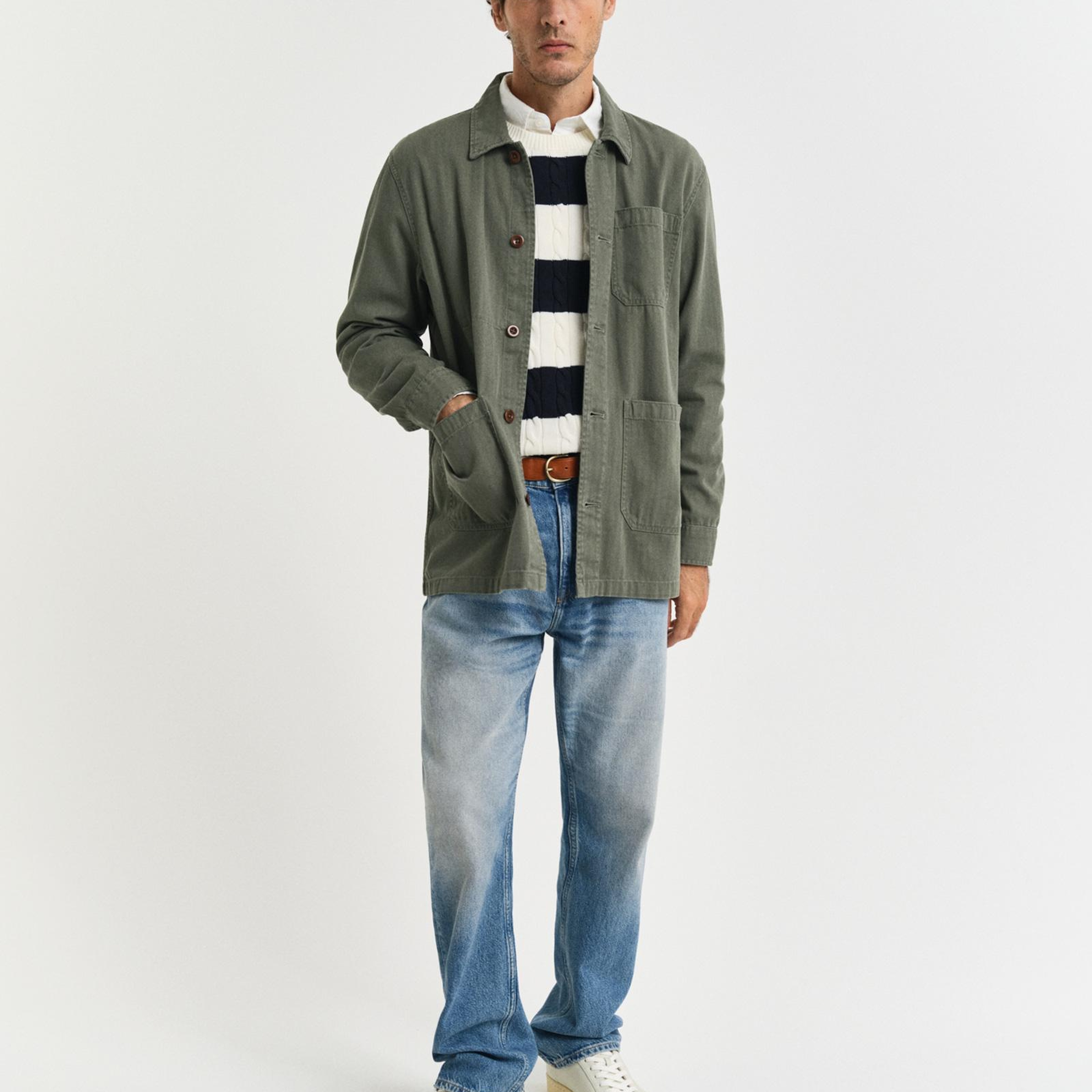 GANT Erkek Yeşil Regular Fit Klasik Yaka Gömlek