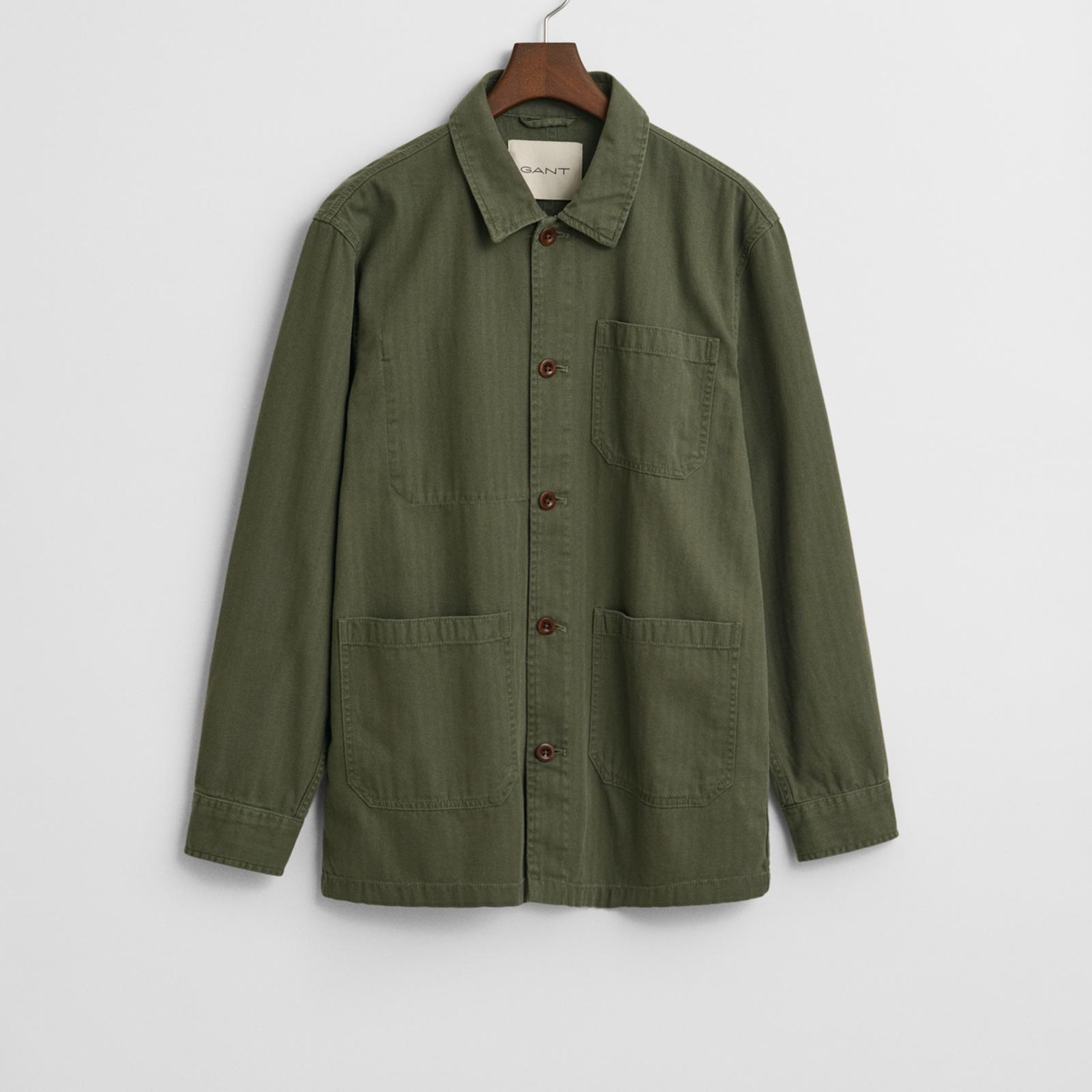 GANT Erkek Yeşil Regular Fit Klasik Yaka Gömlek