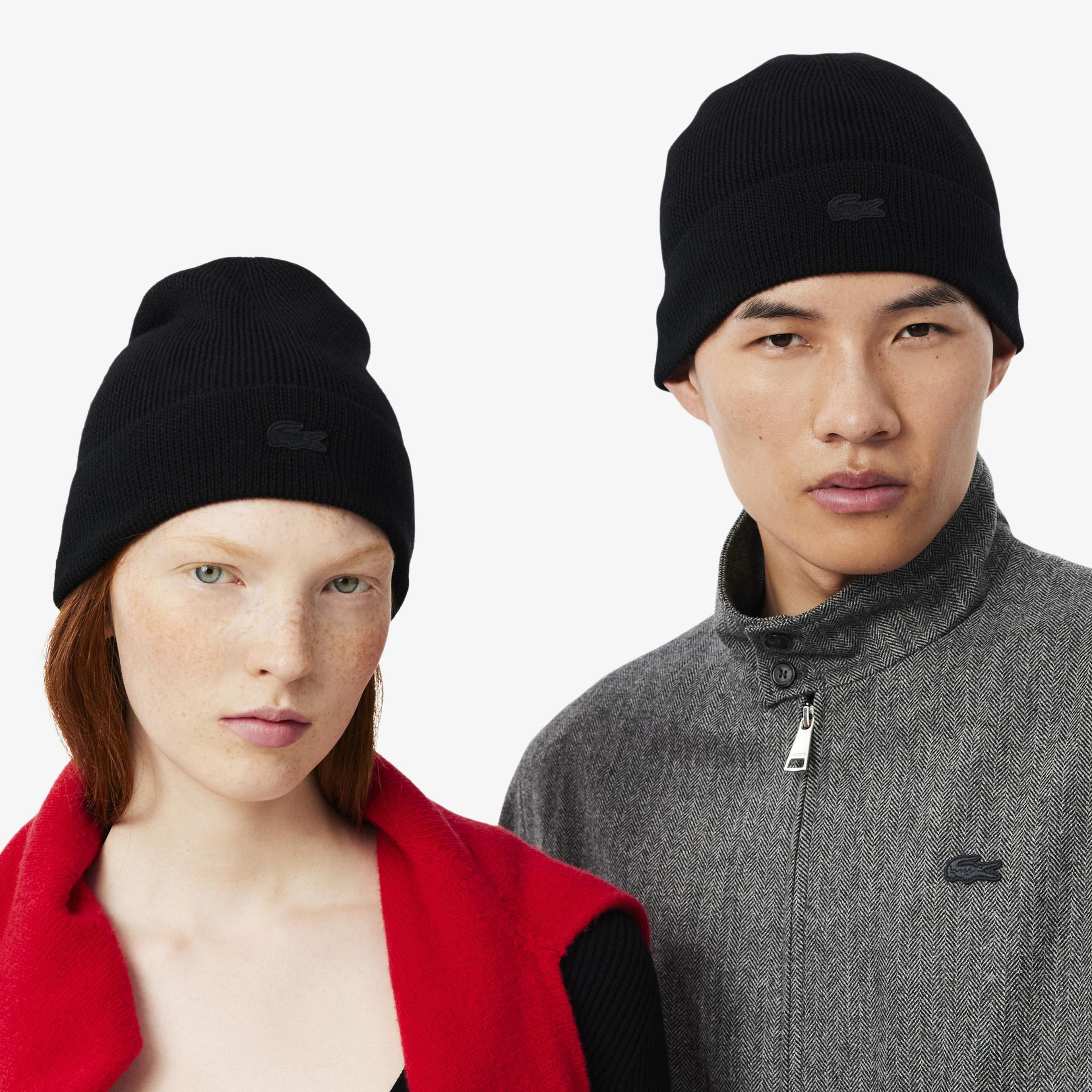 Lacoste Ribbed Cuff Wool Beanie