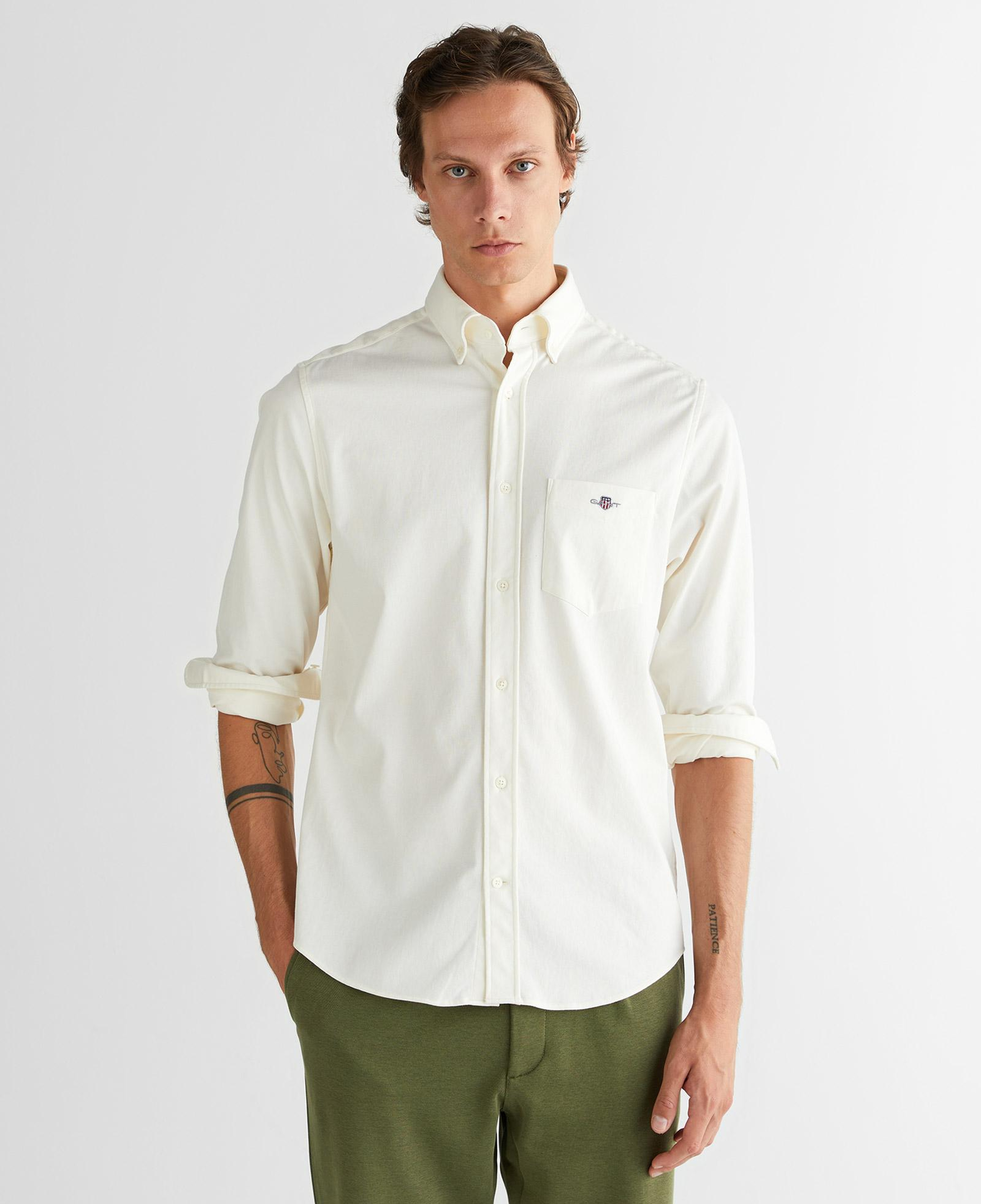 Gant Erkek Krem Regular Fit Düğmeli Yaka Gömlek