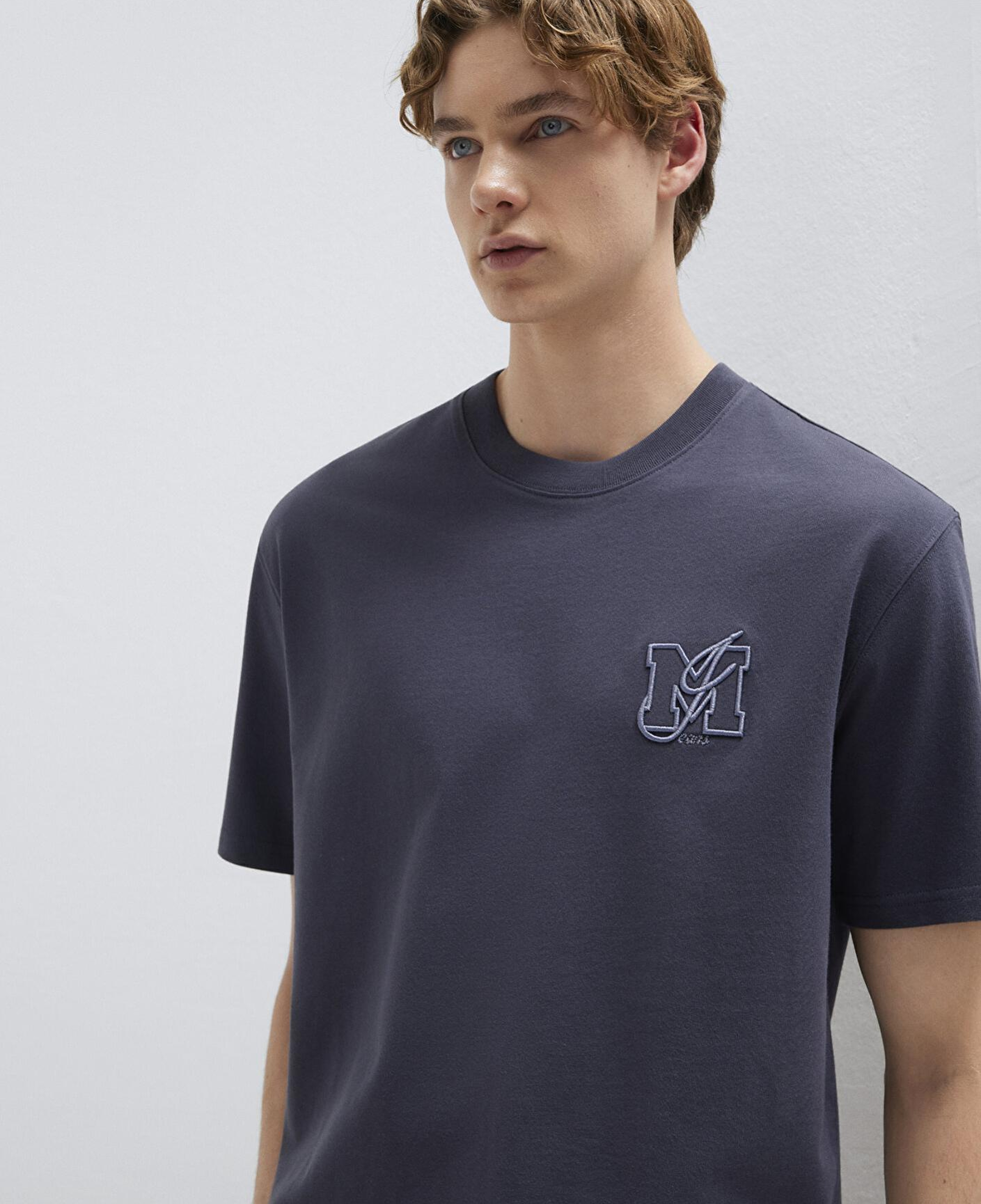 Mavi MJ Logo Detaylı Gri Tişört Loose Fit / Bol Rahat Kesim 0612885-70101