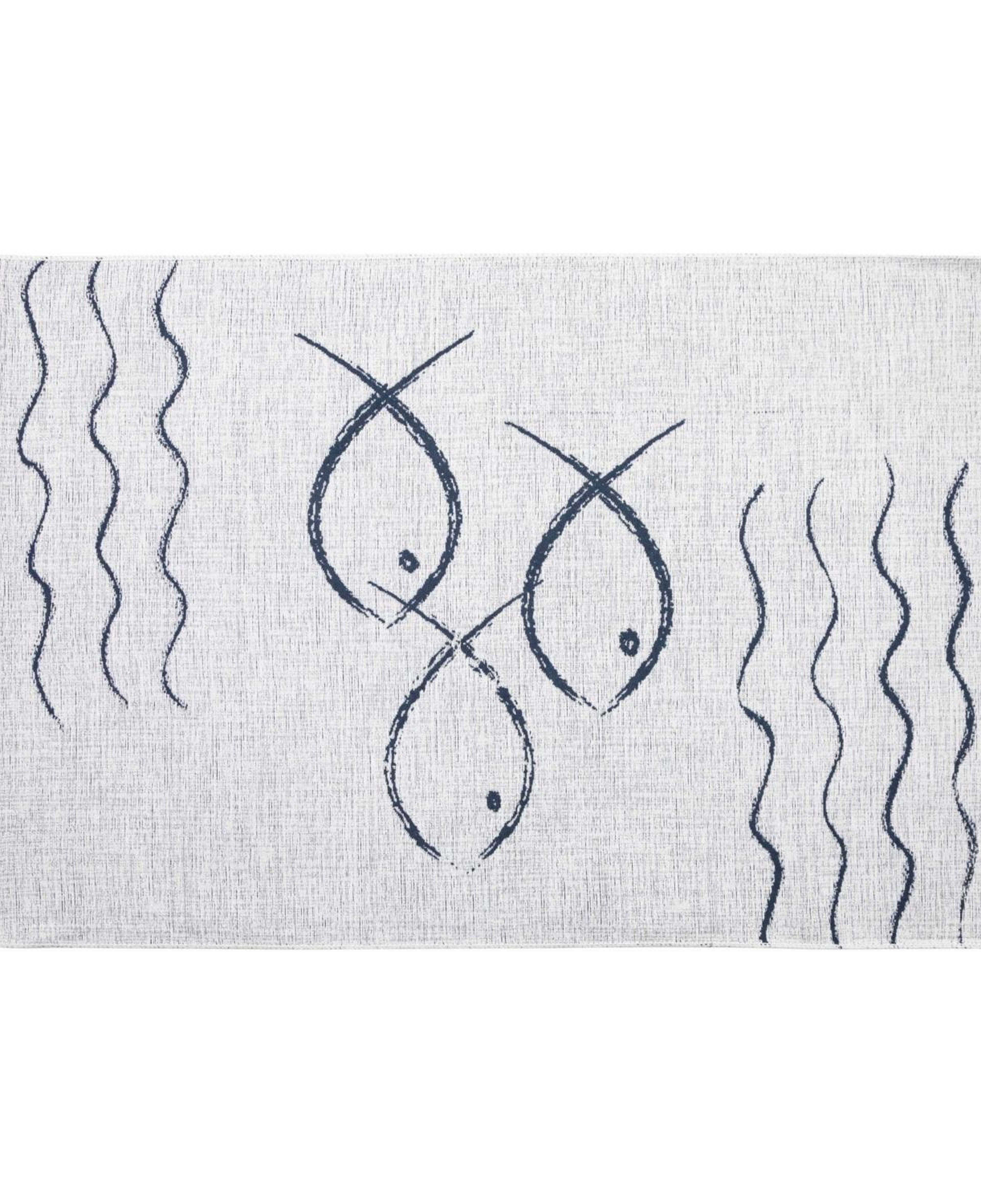 LARISSA FISH ÇİFT TARAFLI HALI LACİVERT BEYAZ 120X180