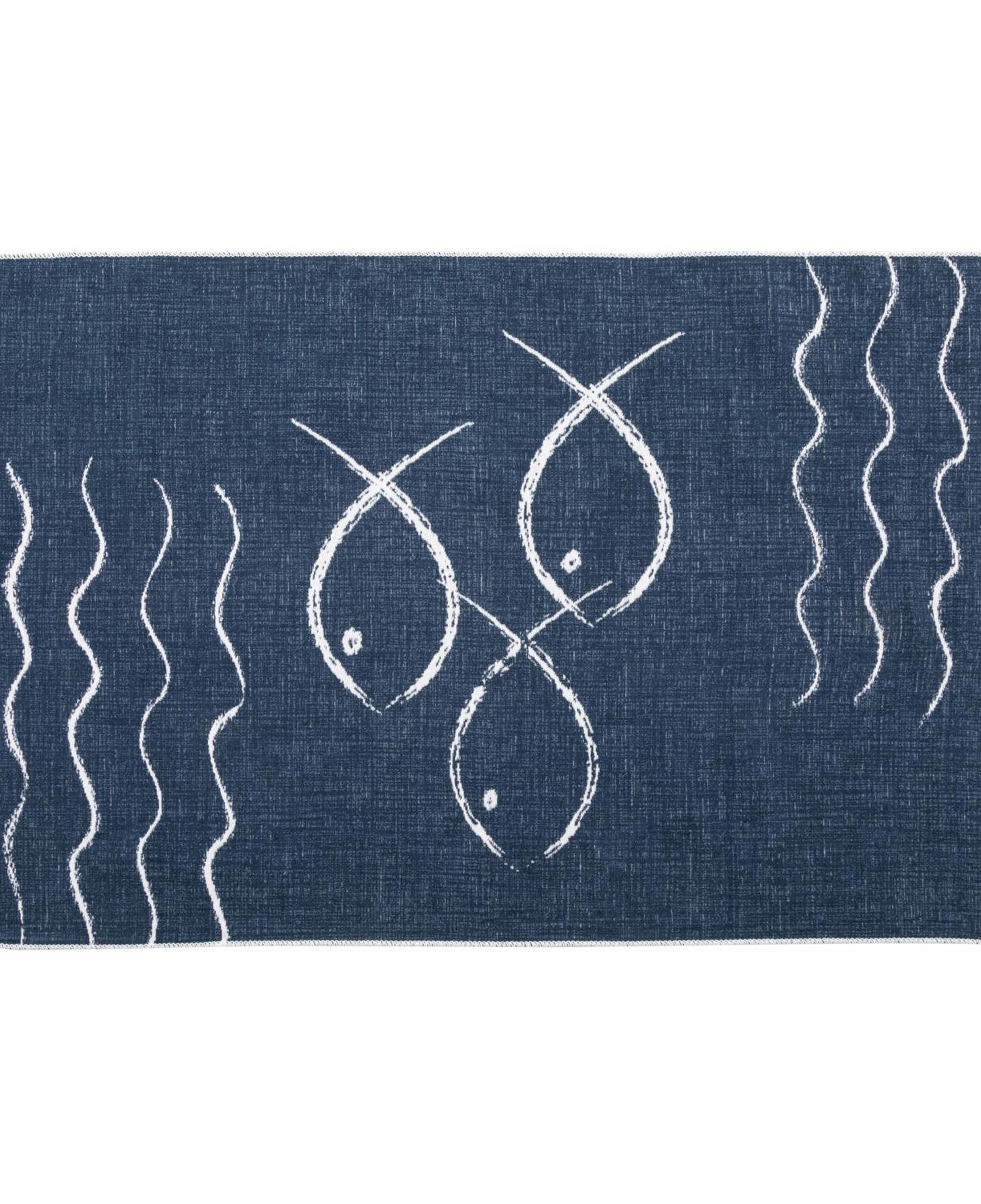 LARISSA FISH ÇİFT TARAFLI HALI LACİVERT BEYAZ 120X180