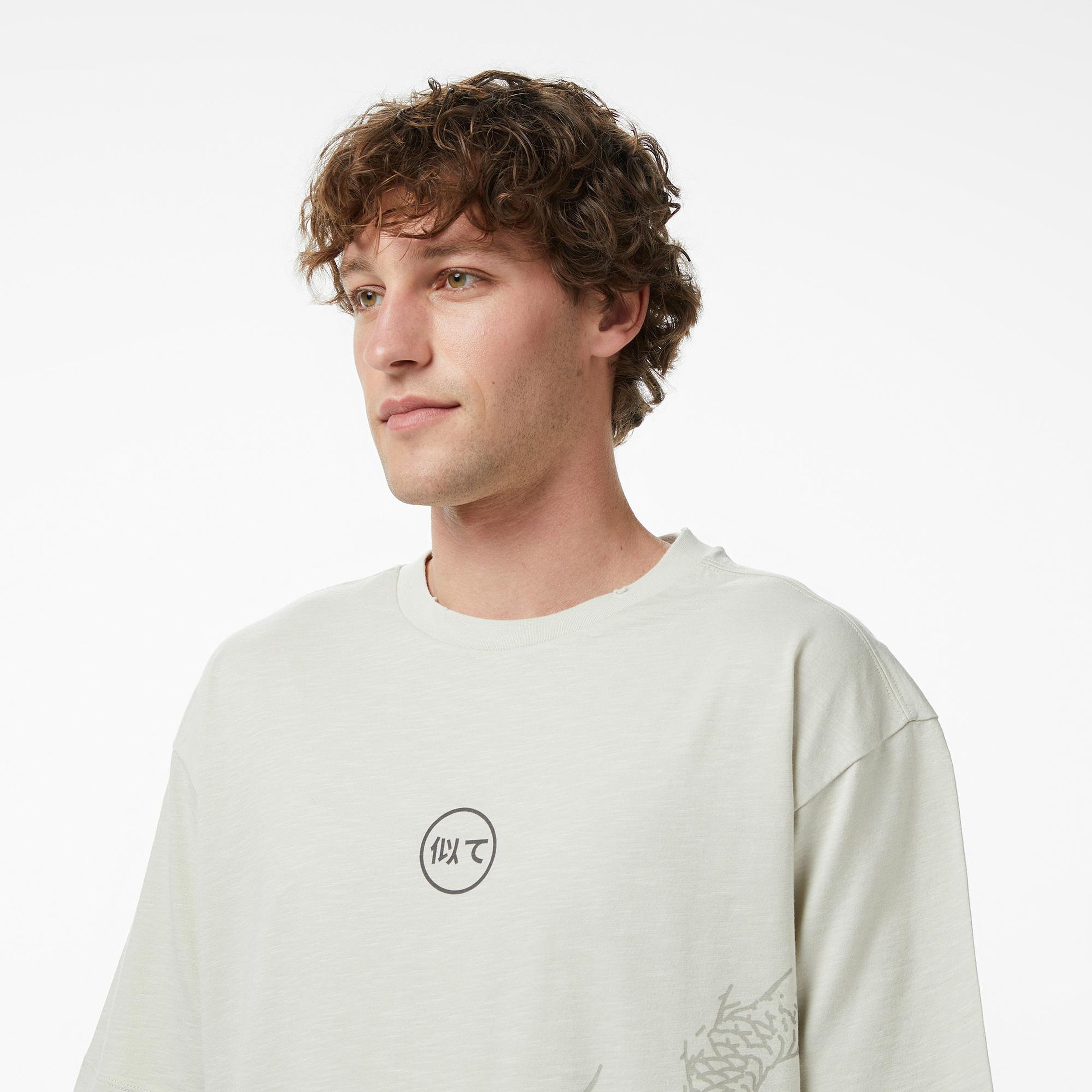 UNITED4 Regular Fit Erkek Krem T-Shirt