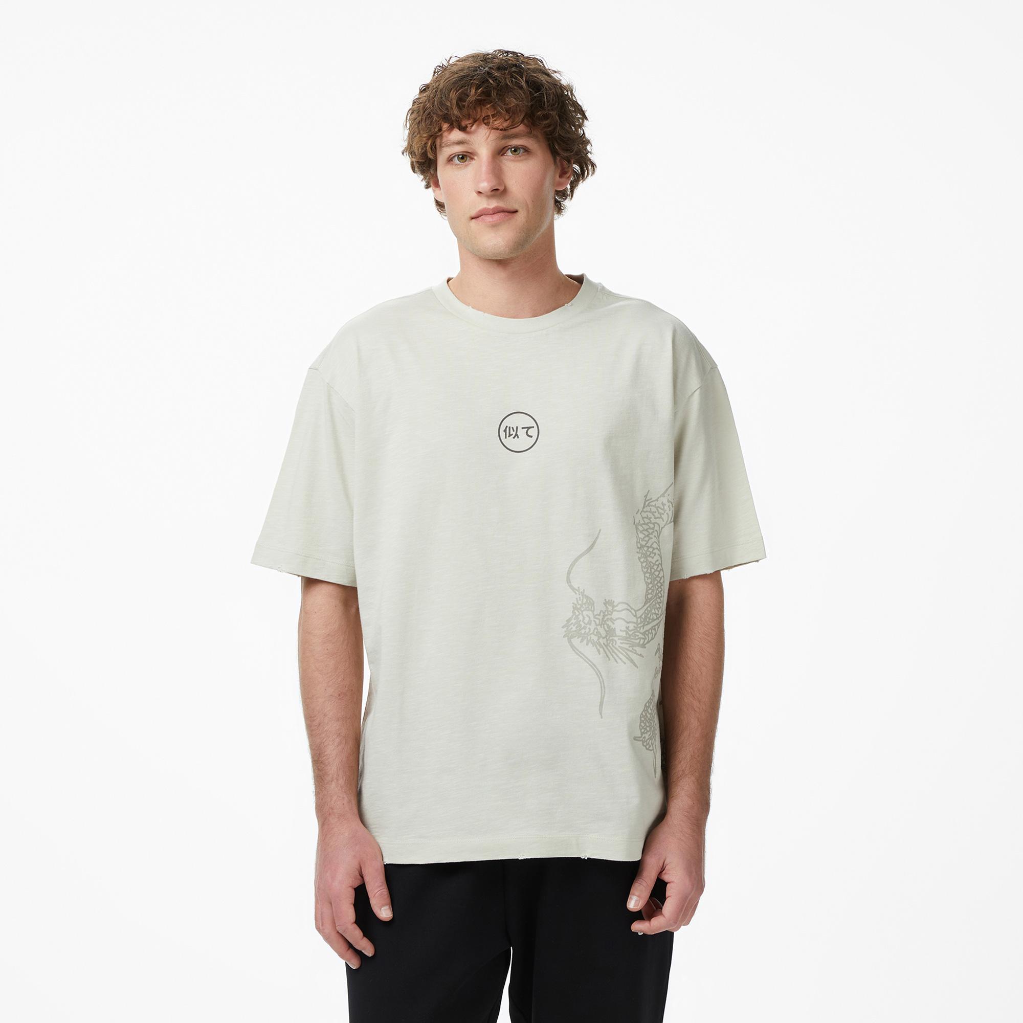 UNITED4 Regular Fit Erkek Krem T-Shirt