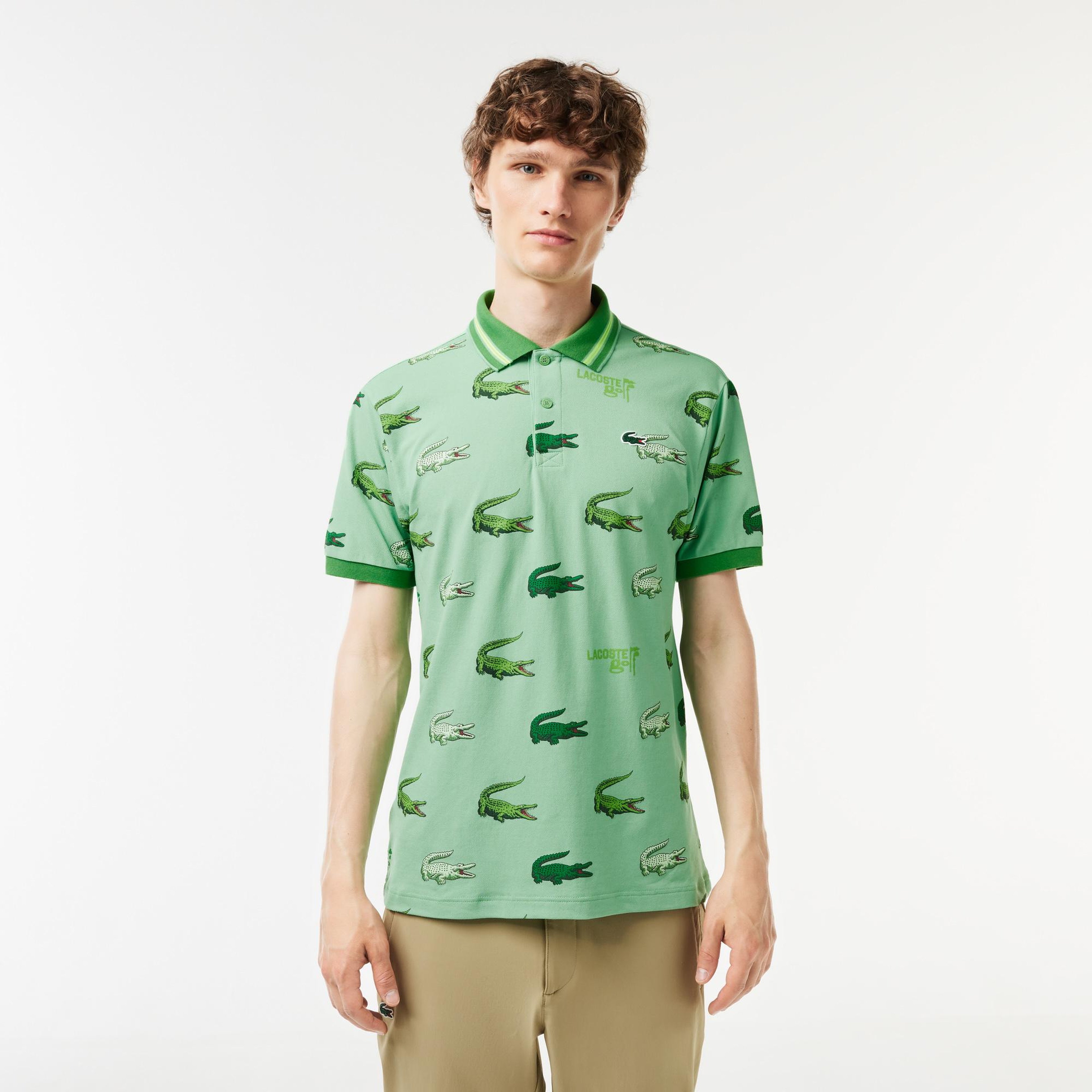 SPORT Erkek Classic Fit Baskılı Yeşil Polo