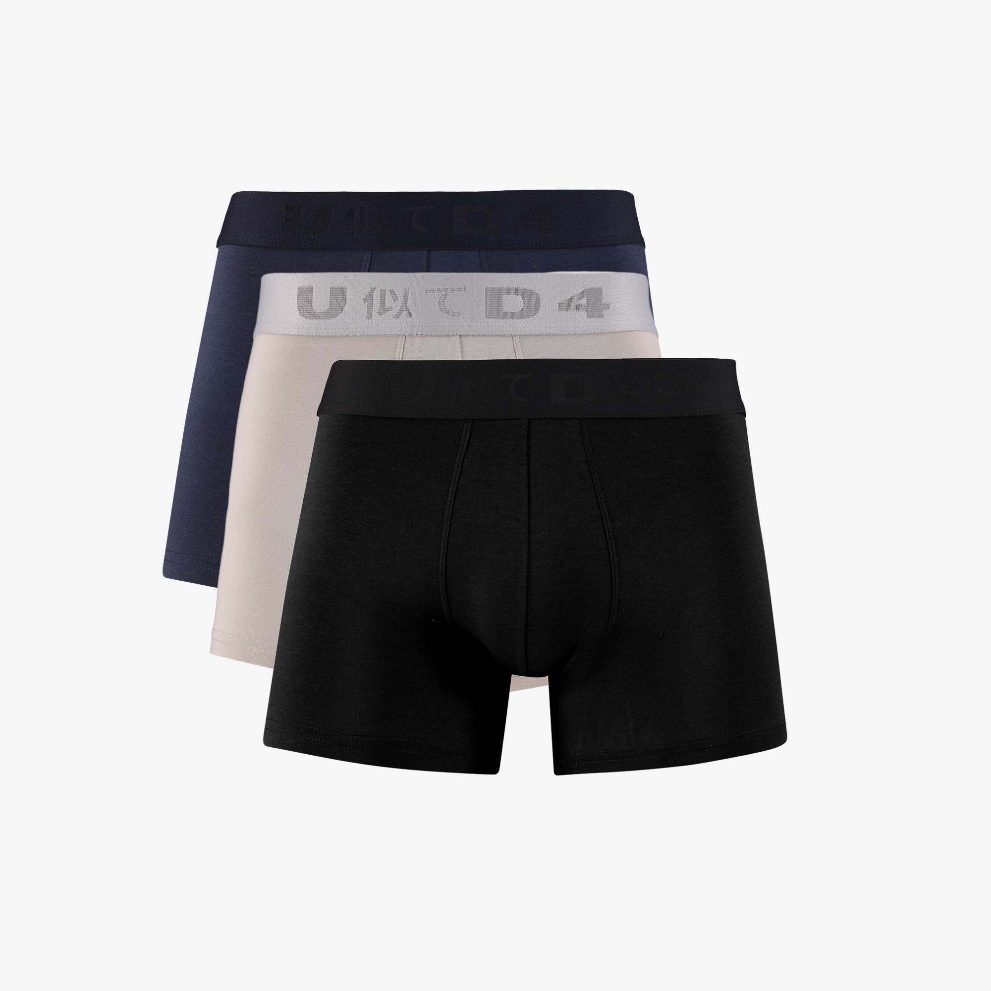 UNITED4 Classic Erkek Siyah/Gri Lacivert 3'lü Boxer