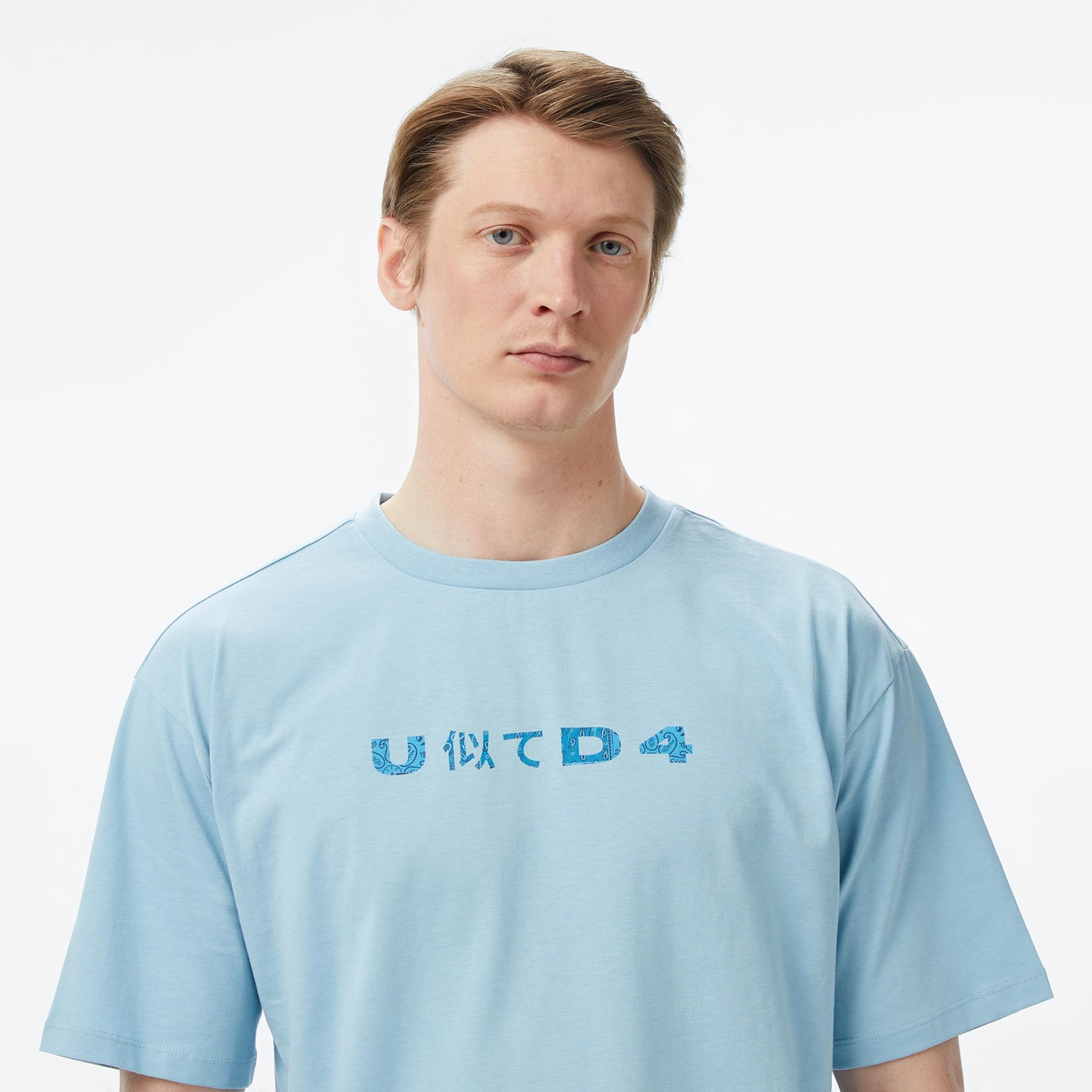 UNITED4 Regular Fit Erkek Mavi T-Shirt