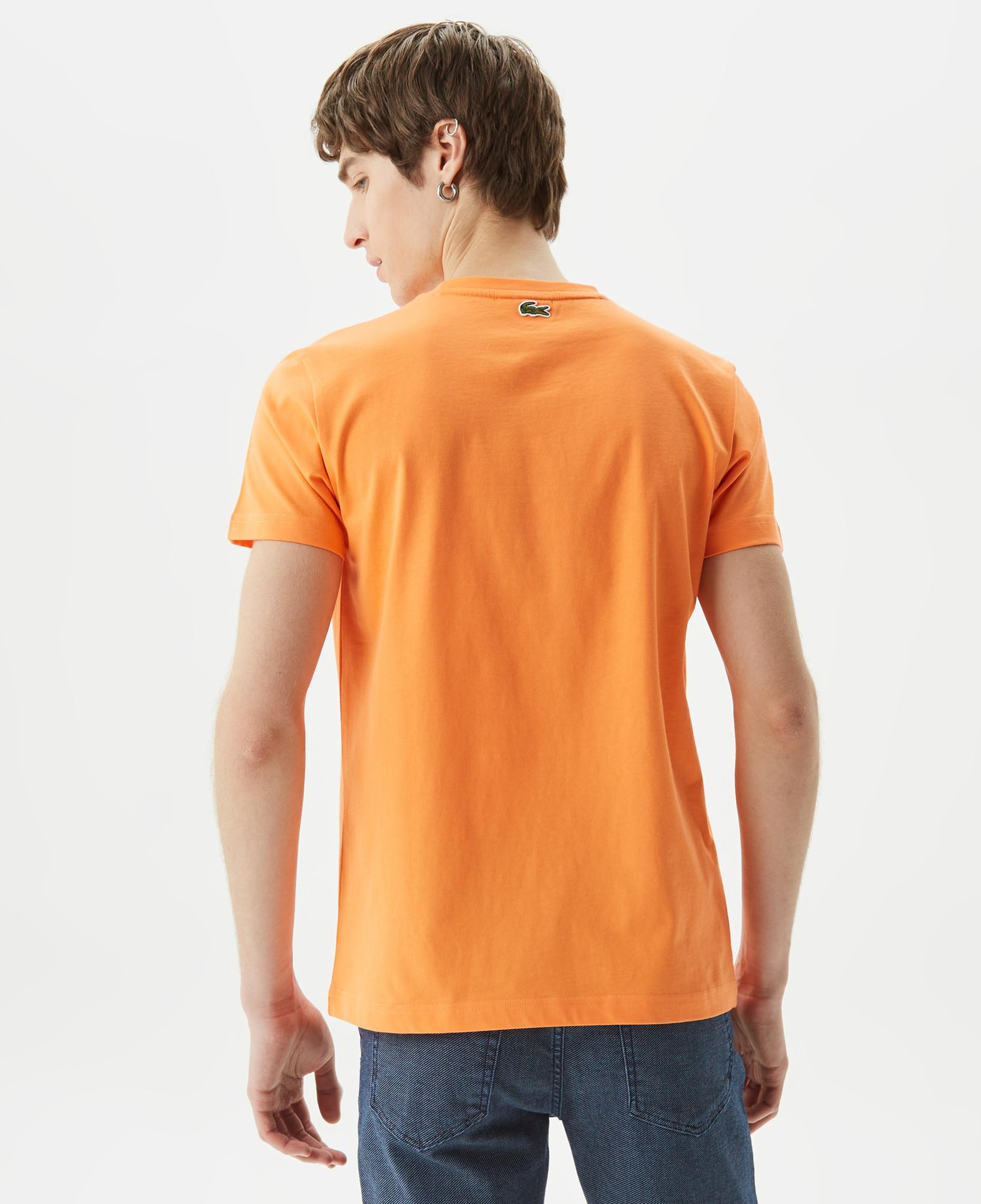 Erkek Regular Fit Bisiklet Yaka Baskılı Turuncu T-Shirt