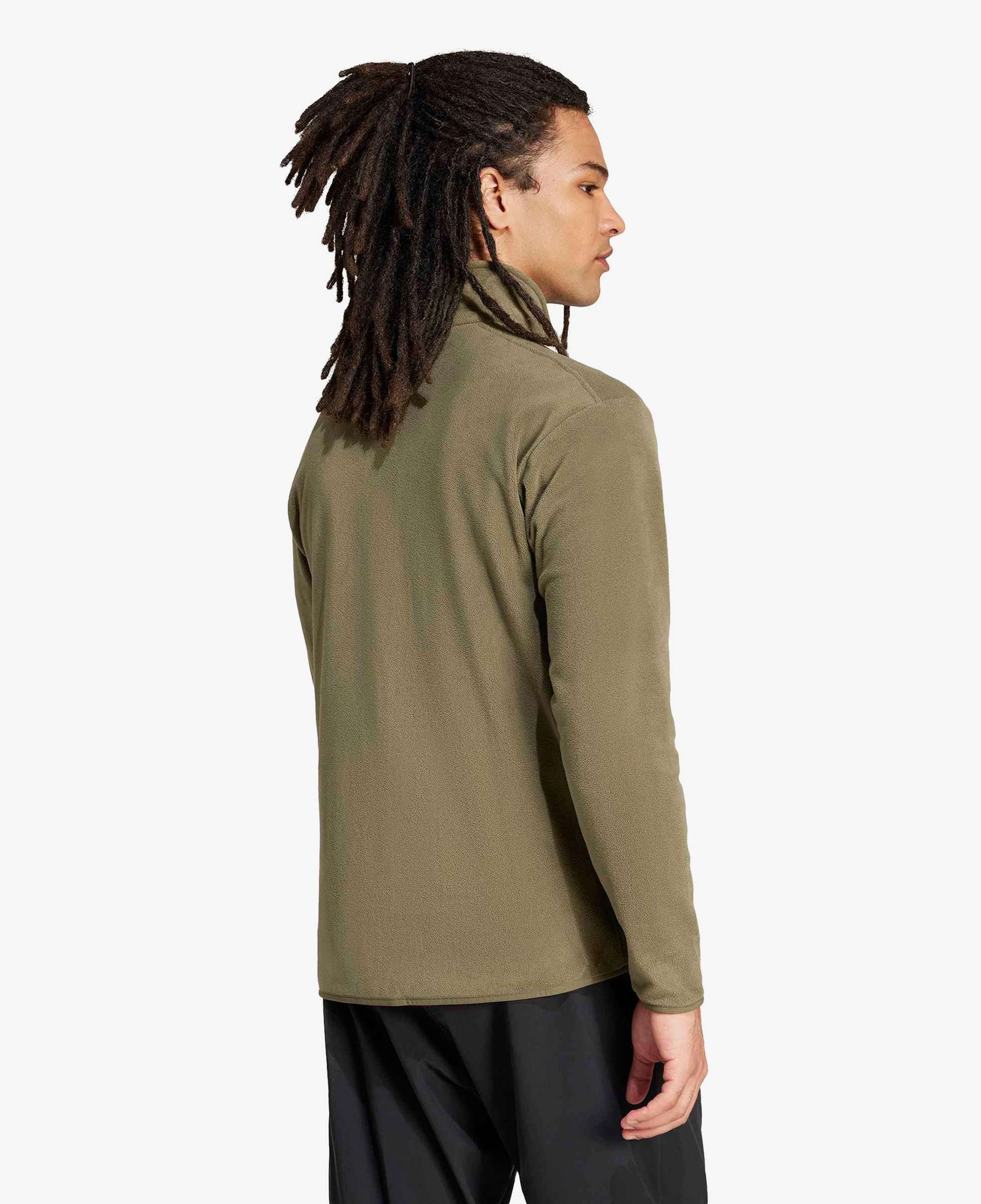 adidas Multi Essentials Full Zip Fleece Erkek Yeşil Yürüyüş Polar