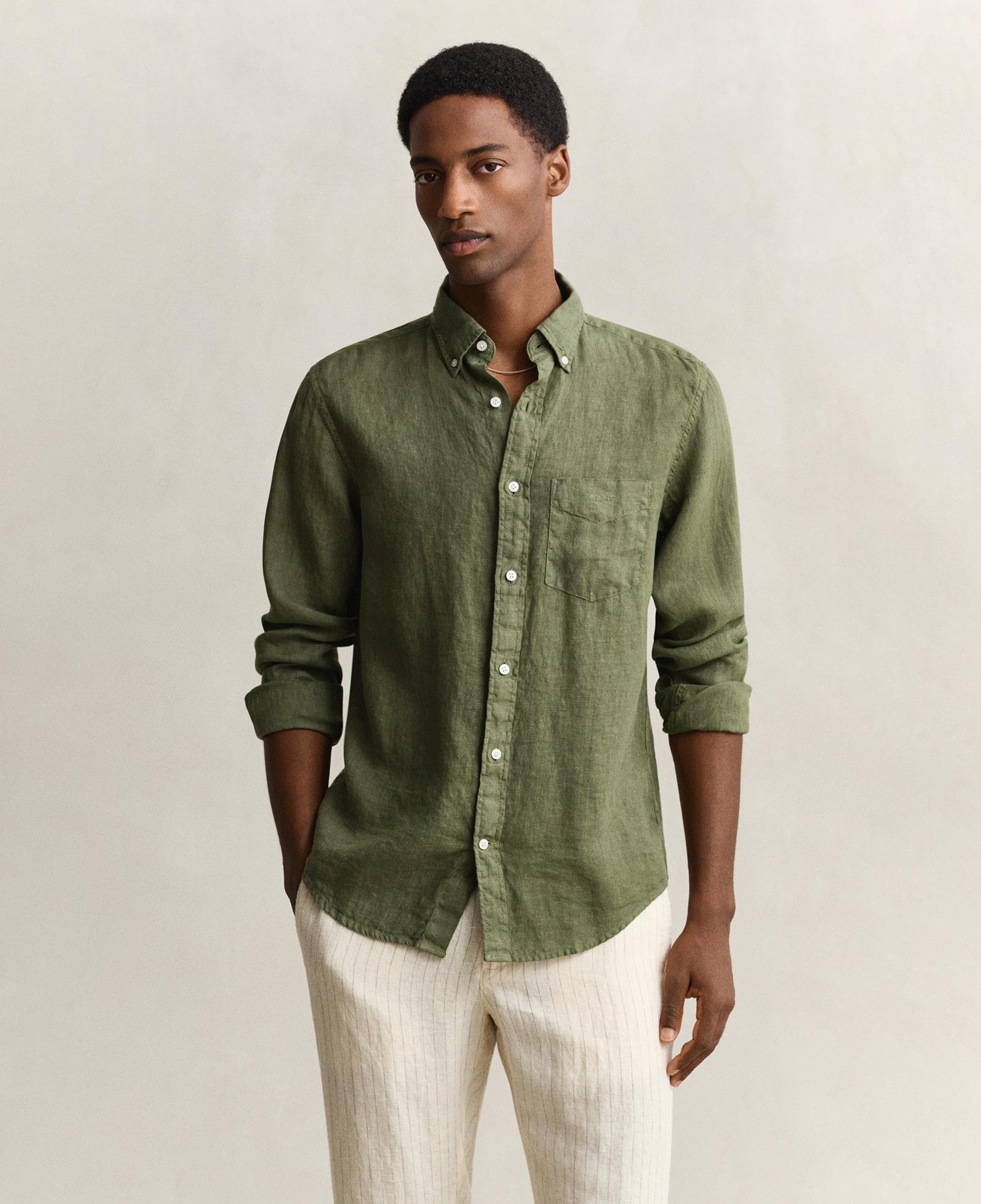 GANT Erkek Yeşil Regular Fit Gömlek