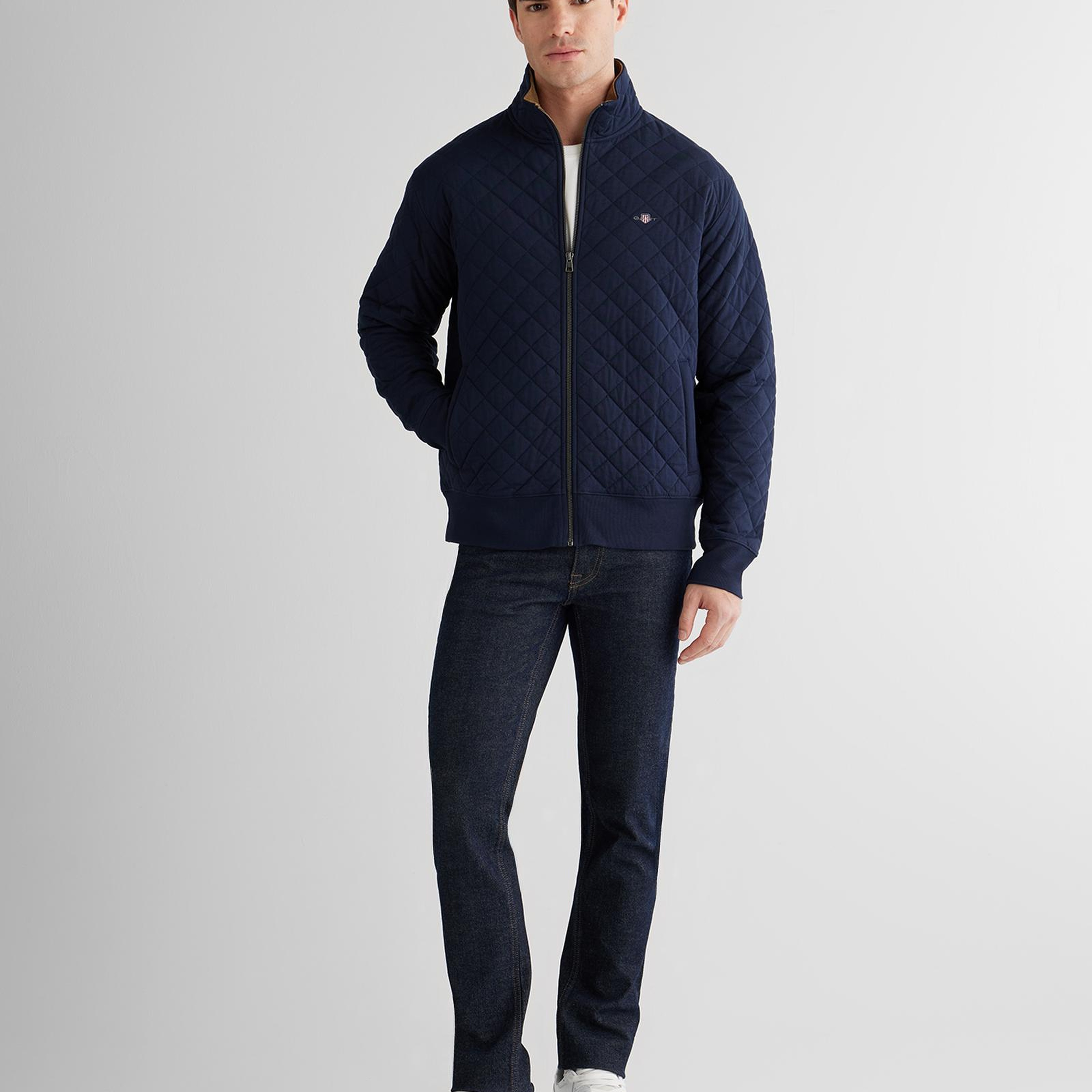 GANT Erkek Lacivert Regular Fit Fermuarlı Sweatshirt