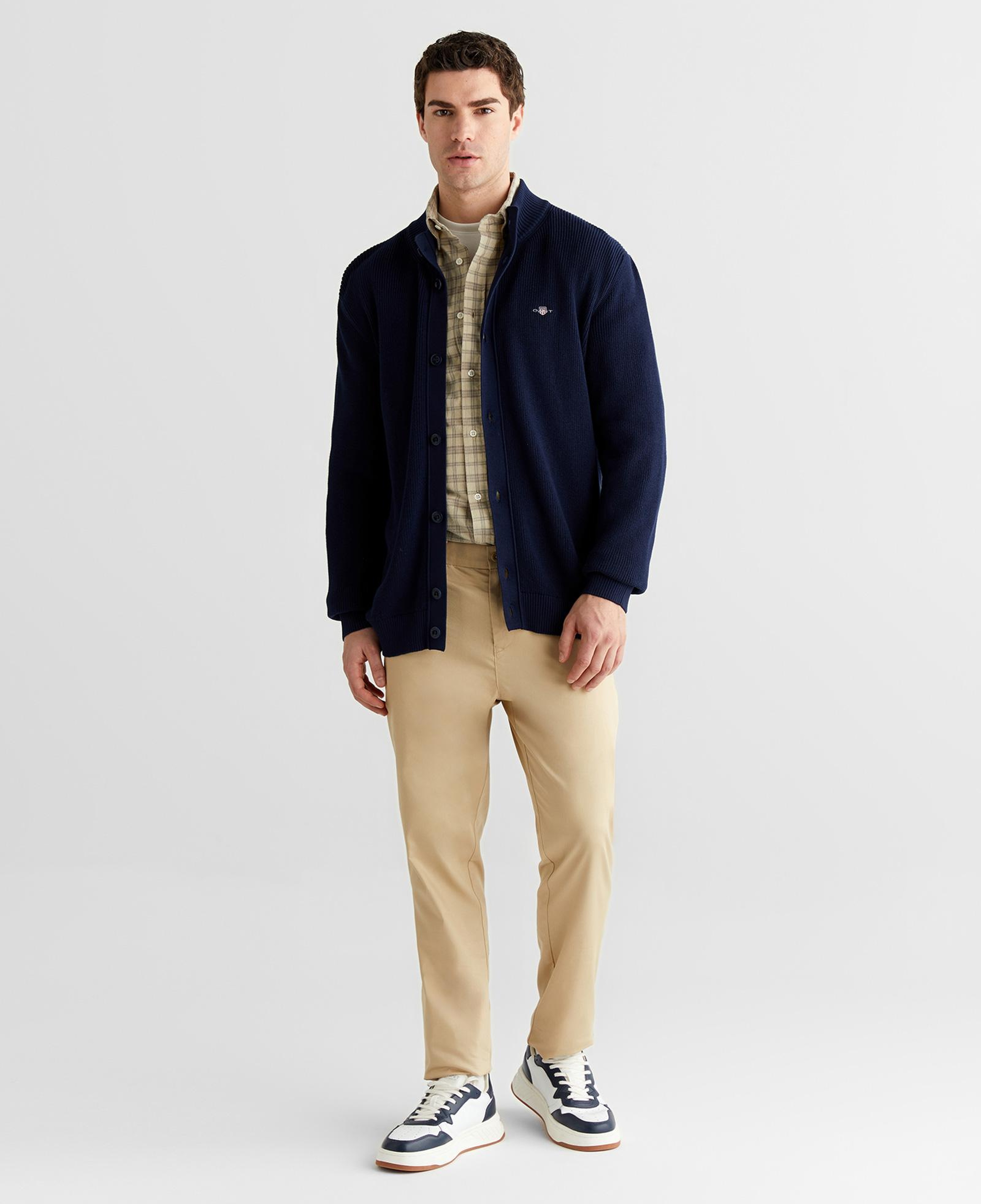 GANT Erkek Lacivert Regular Fit Düğmeli Hırka