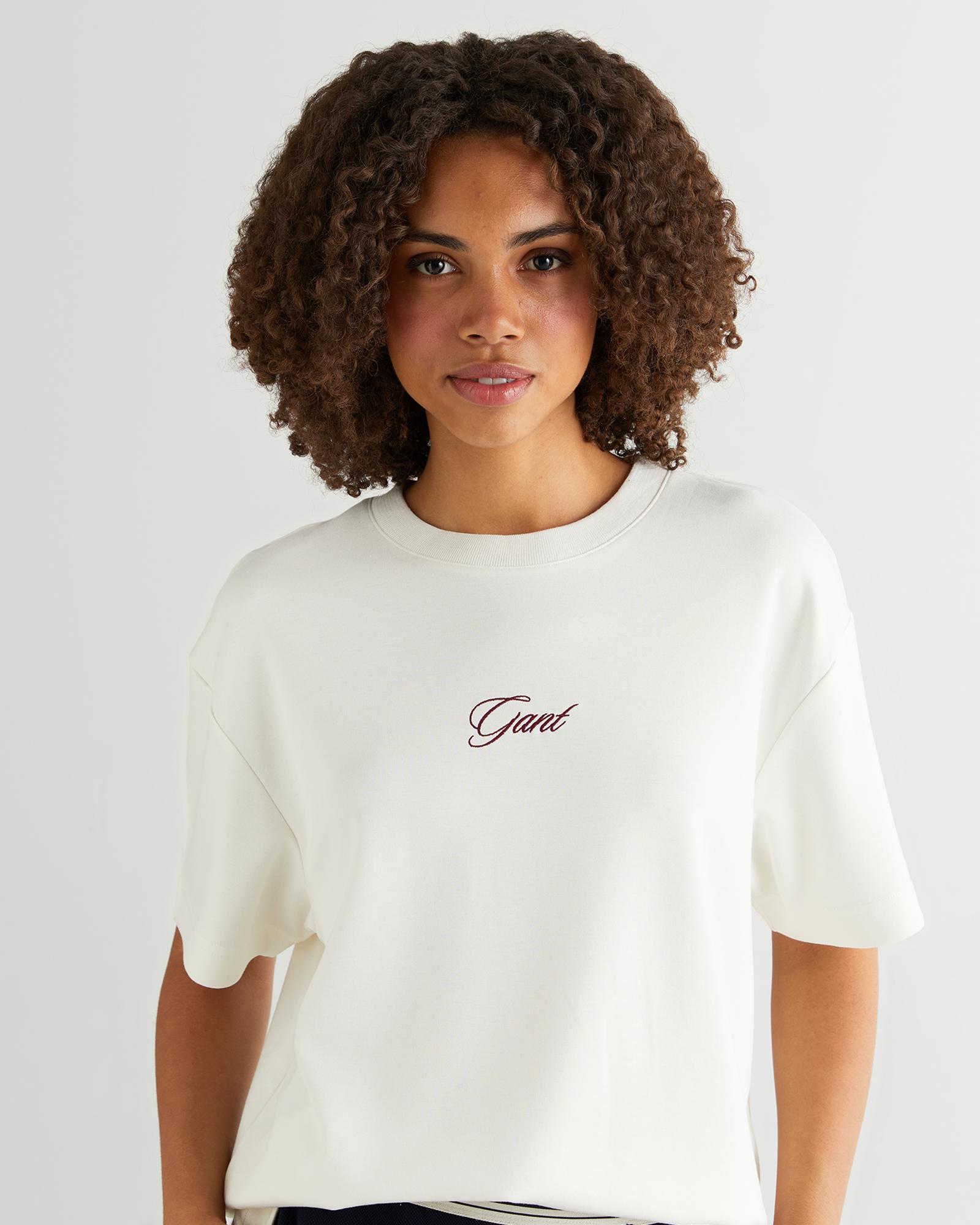 GANT Kadın Krem Relaxed Fit T-Shirt