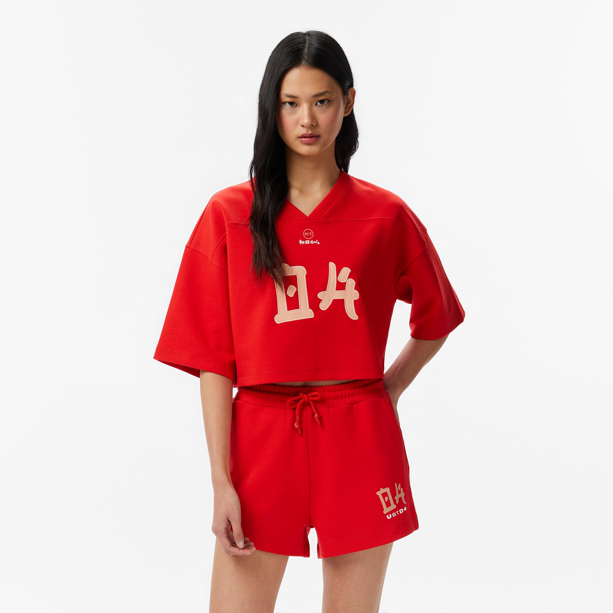 UNITED4 Regular Fit Kadın Kırmızı T-Shirt