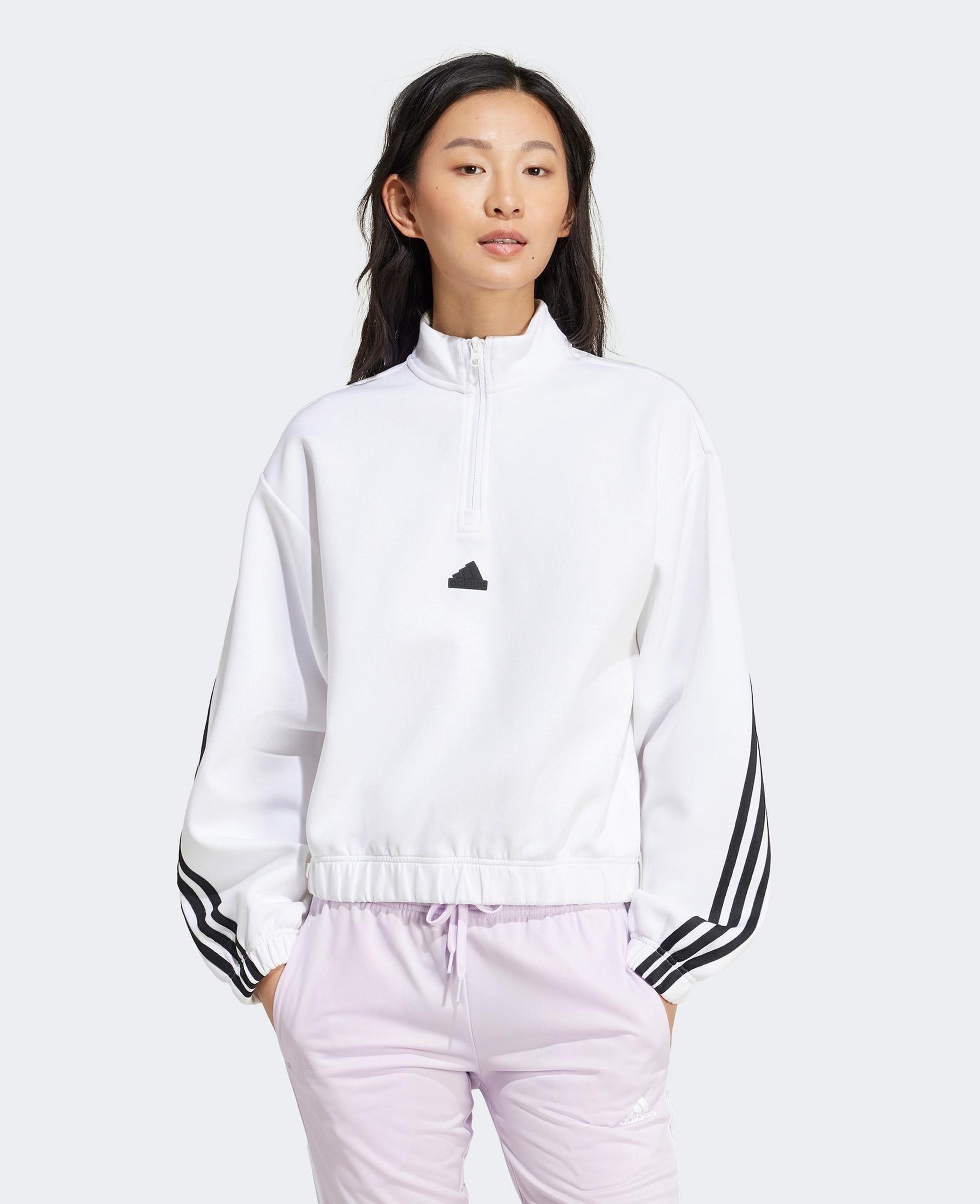 adidas Future Icons 3S 1/4 Zip Kadın Beyaz Günlük Sweatshirt