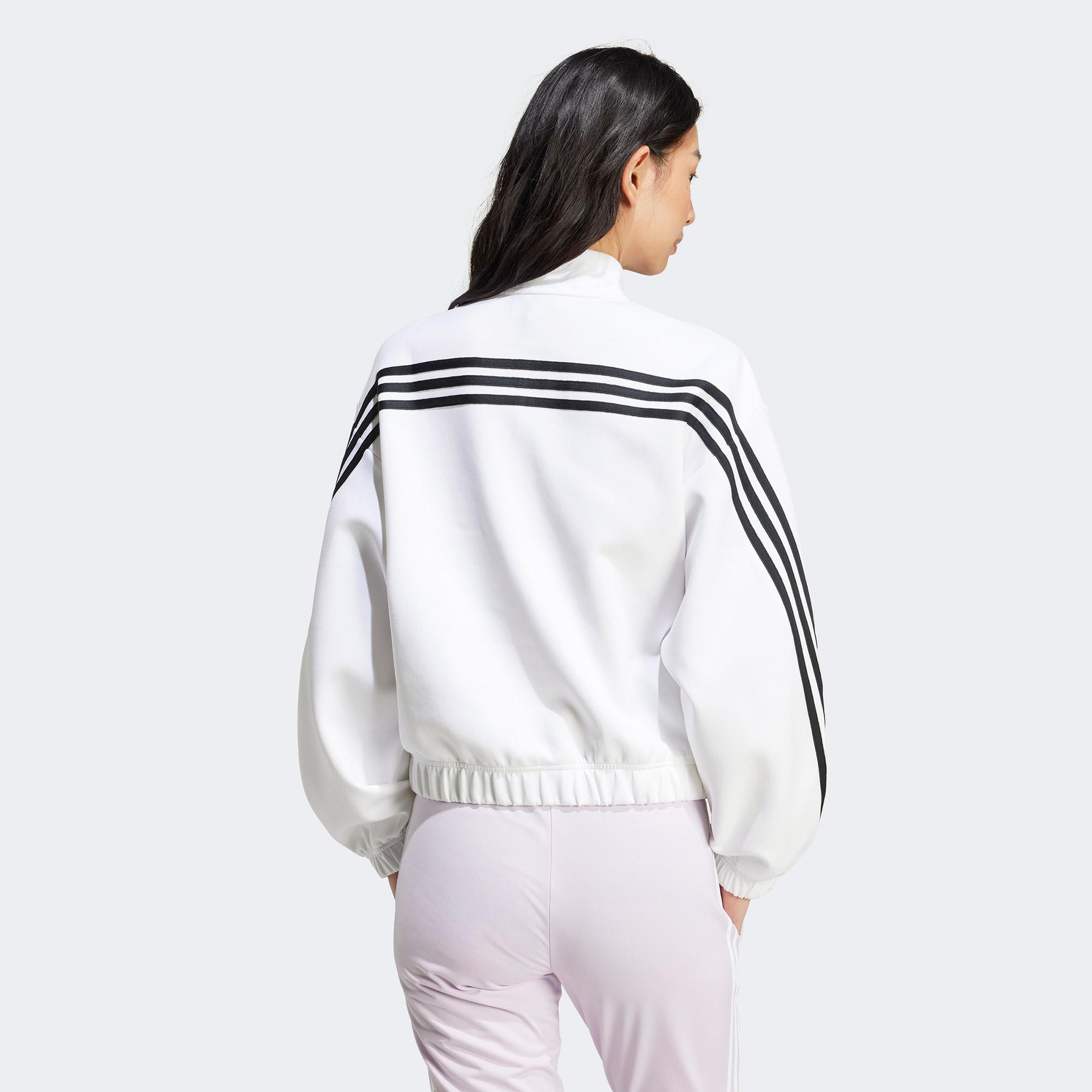 adidas Future Icons 3S 1/4 Zip Kadın Beyaz Günlük Sweatshirt