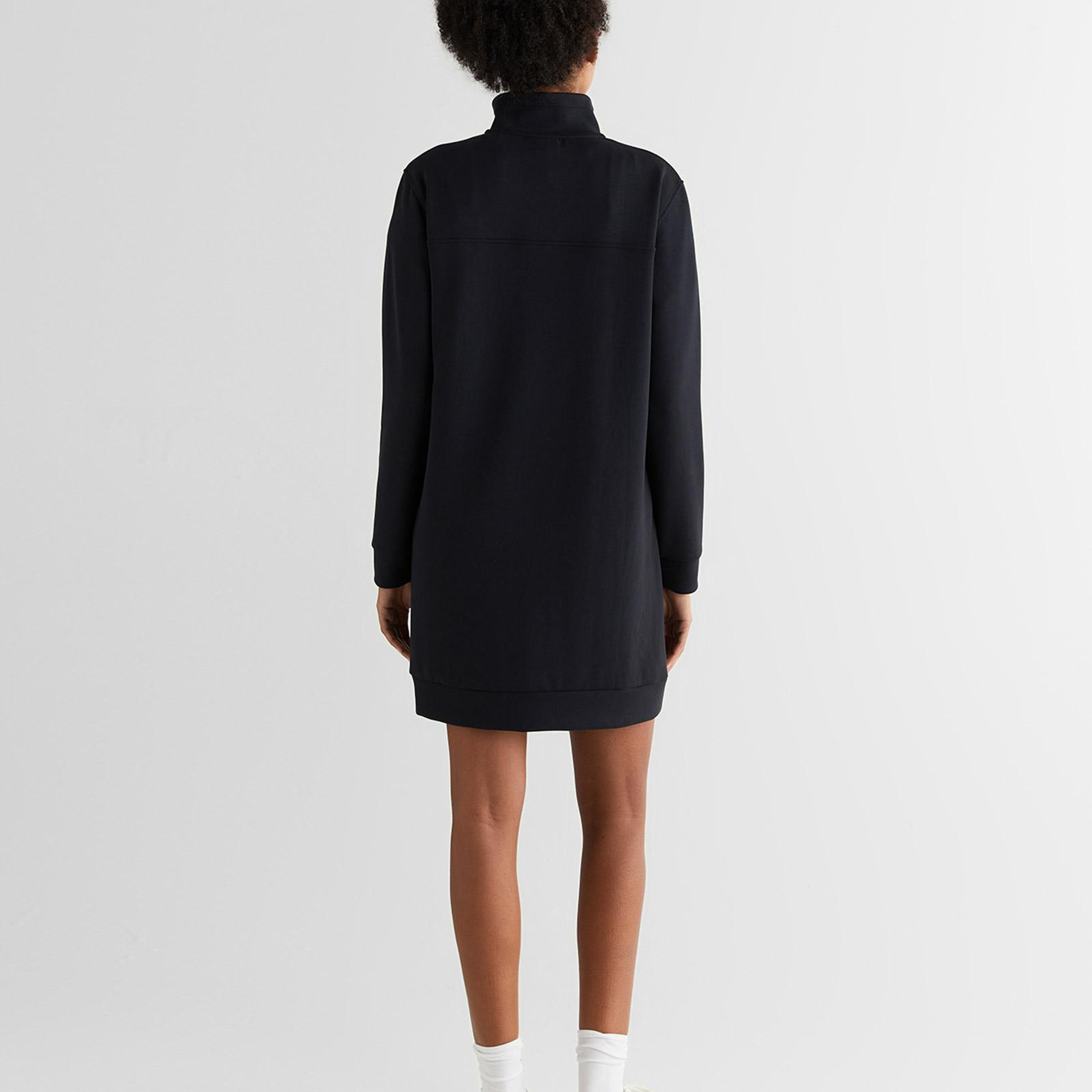 GANT Kadın Siyah Regular Fit Yarım Fermuarlı Elbise