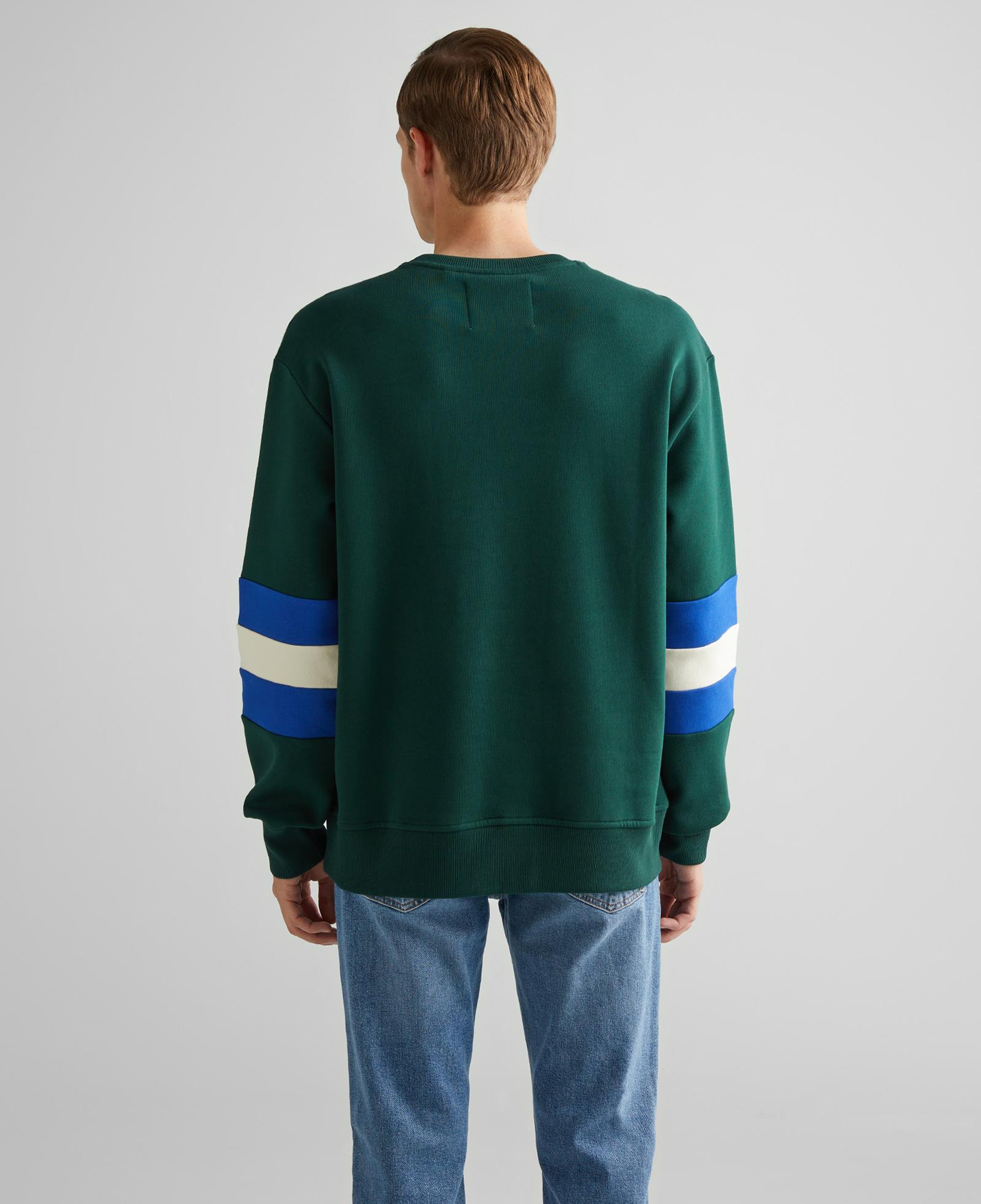 GANT Erkek Yeşil Relaxed Fit Bisiklet Yaka Renk Bloklu Sweatshirt