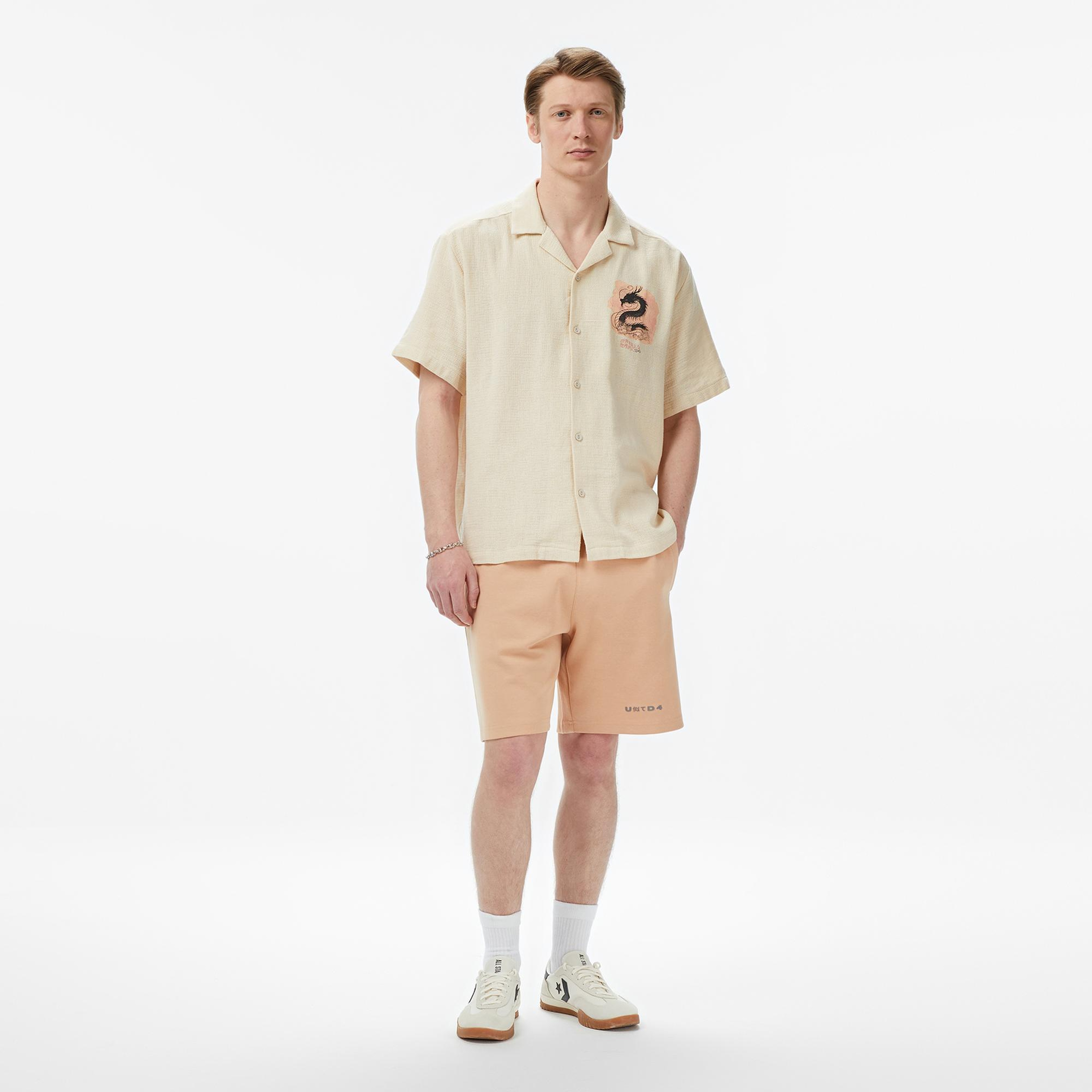 UNITED4 Classic Fit Erkek Krem Gömlek