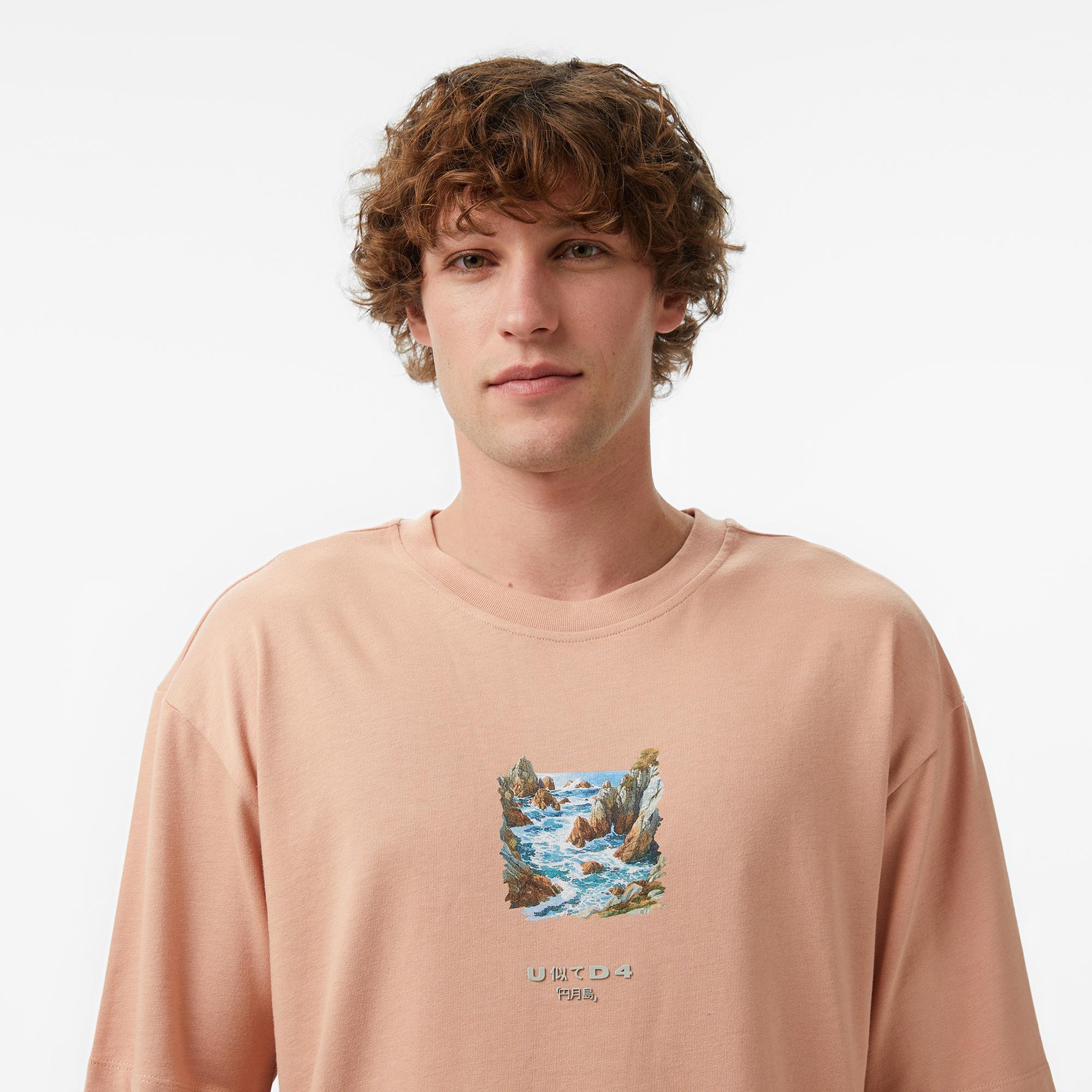 UNITED4 Regular Fit Erkek Bej T-Shirt