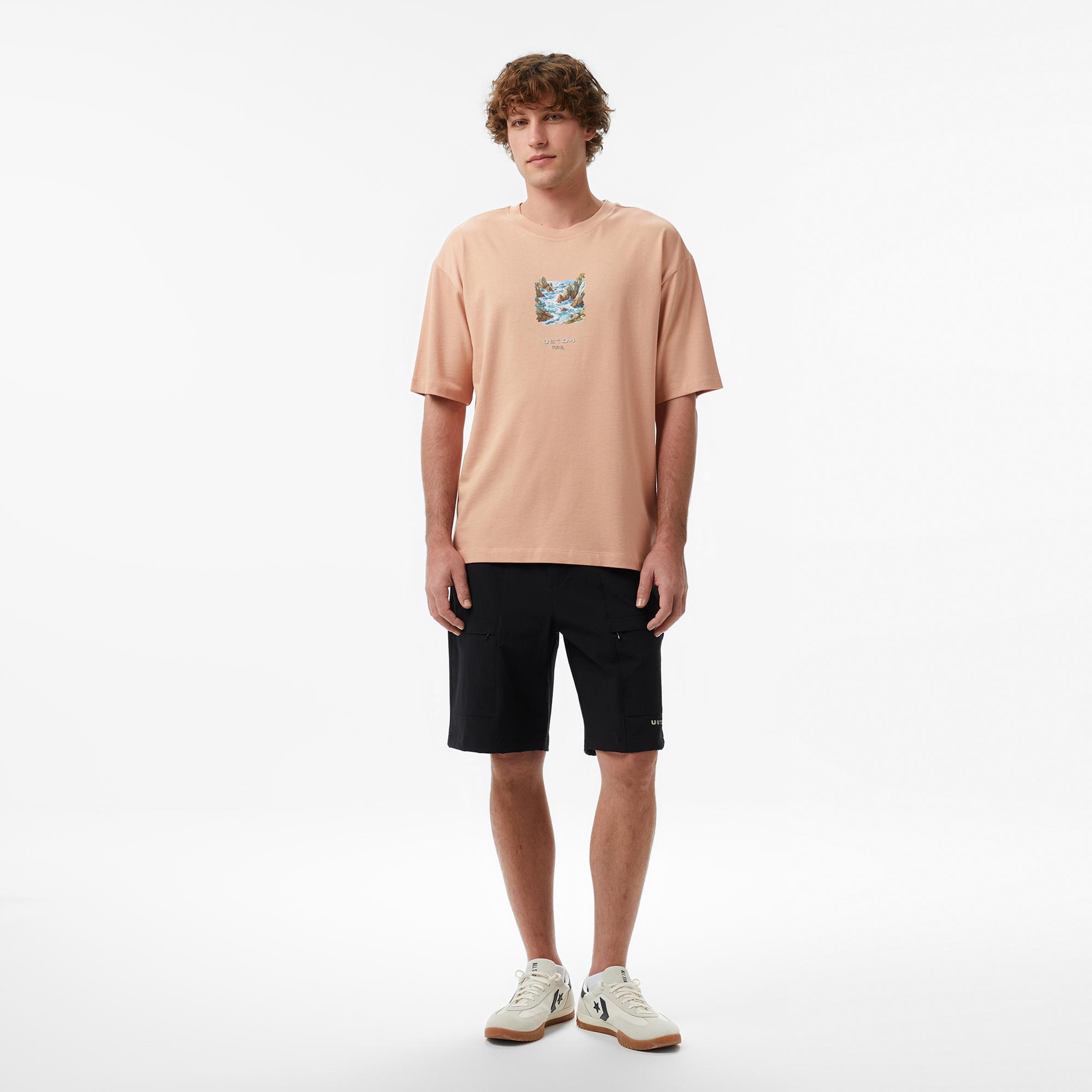 UNITED4 Regular Fit Erkek Bej T-Shirt