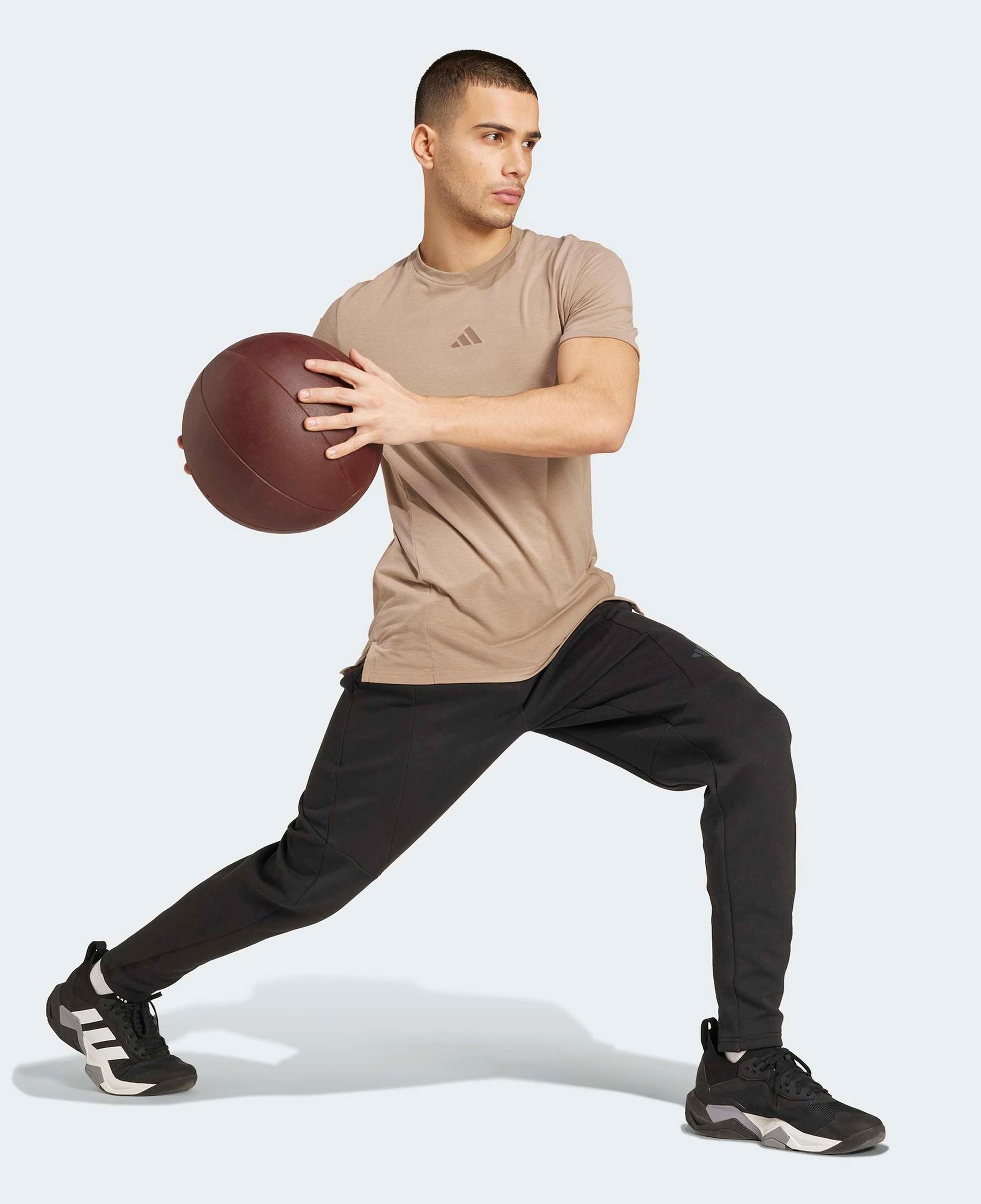 adidas Designed For Training Erkek Kahverengi Antrenman T-Shirt