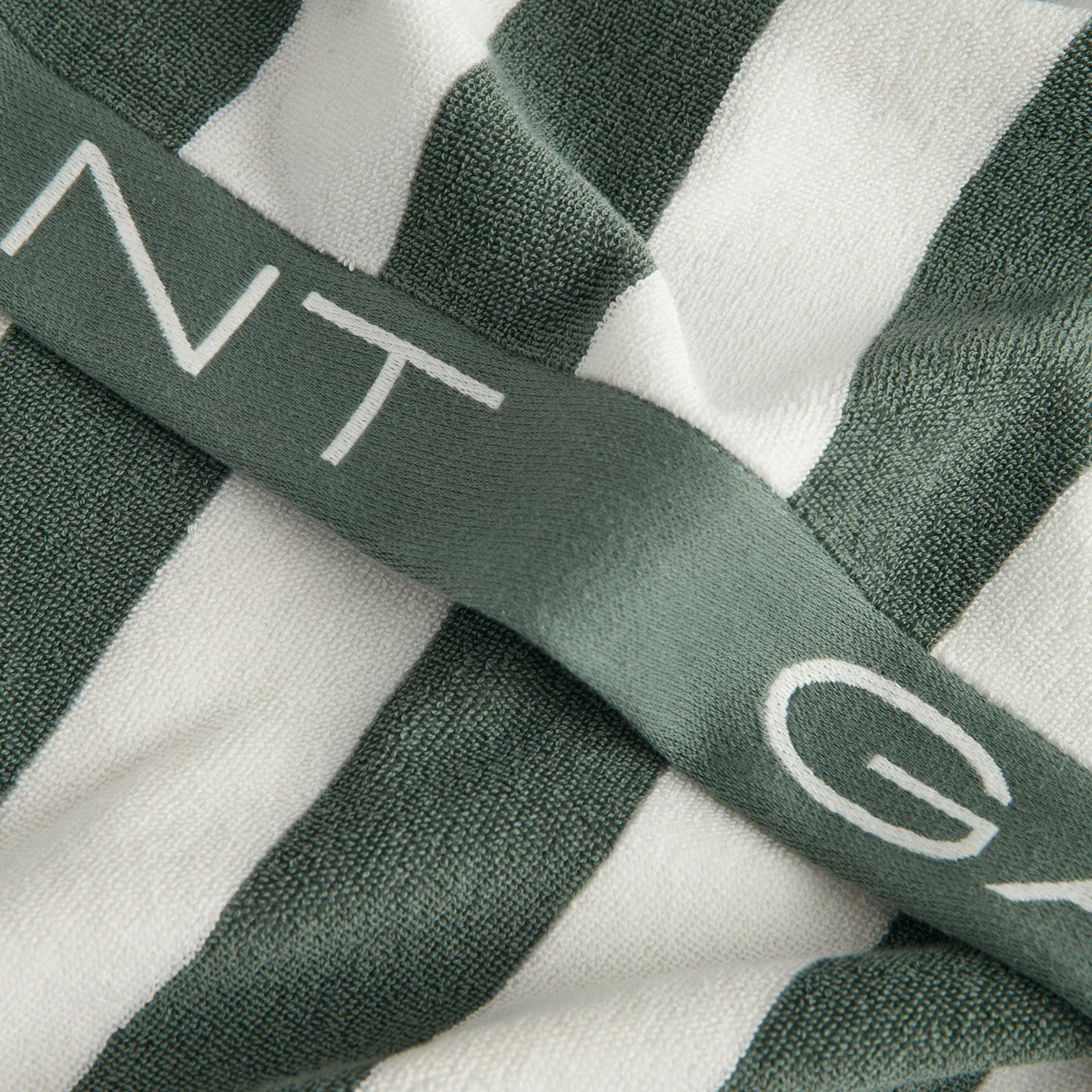 GANT Unisex Yeşil Çizgili Havlu