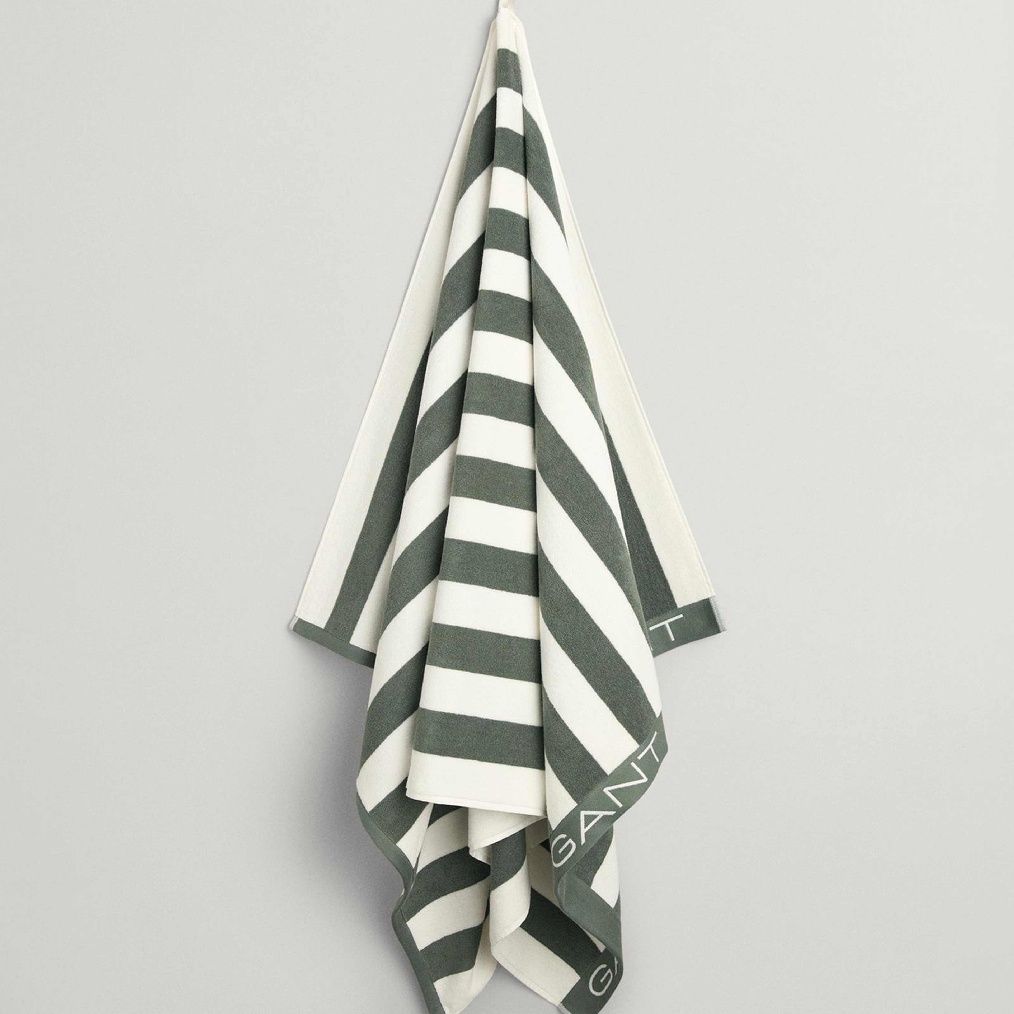 GANT Unisex Yeşil Çizgili Havlu