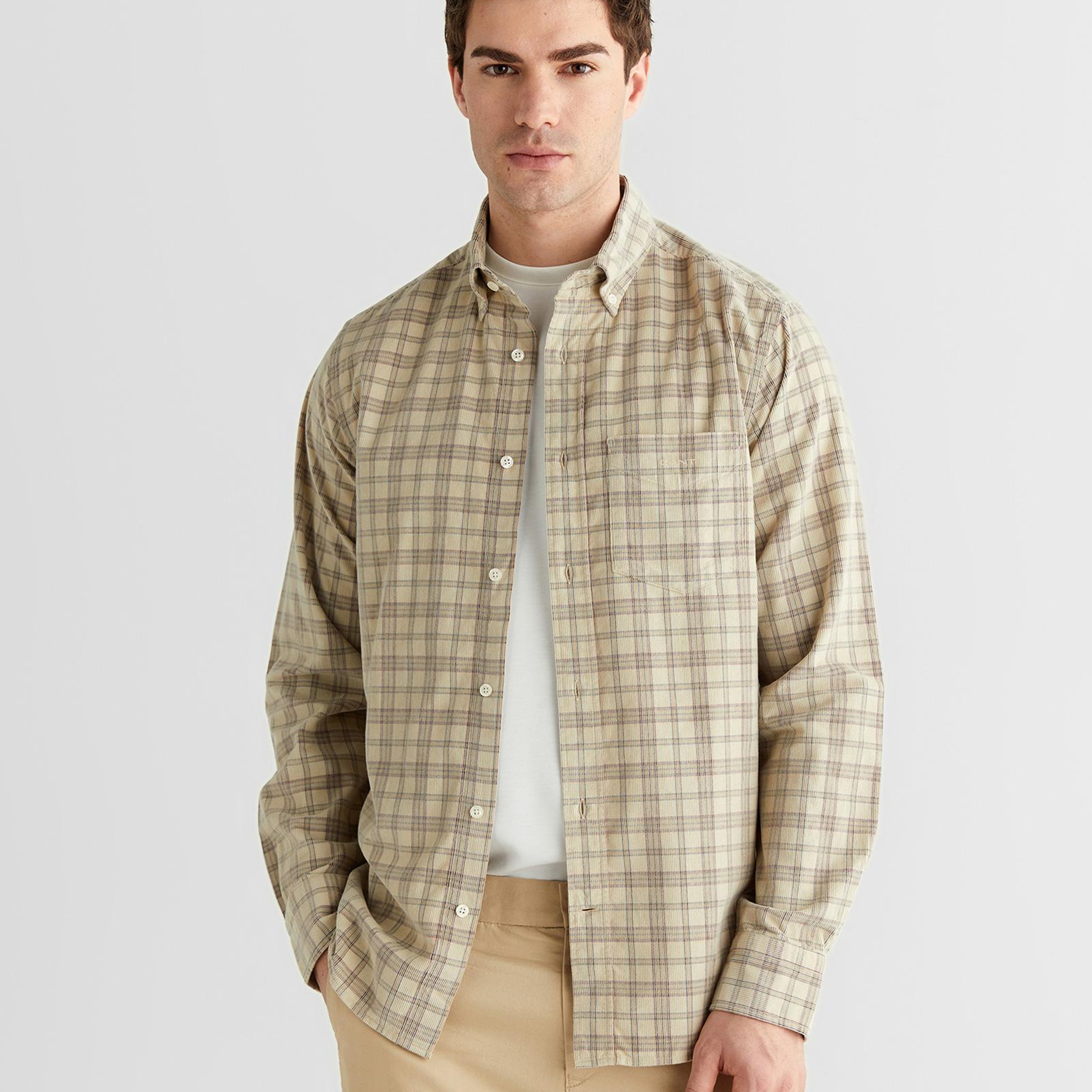 GANT Erkek Bej Regular Fit Düğmeli Gömlek