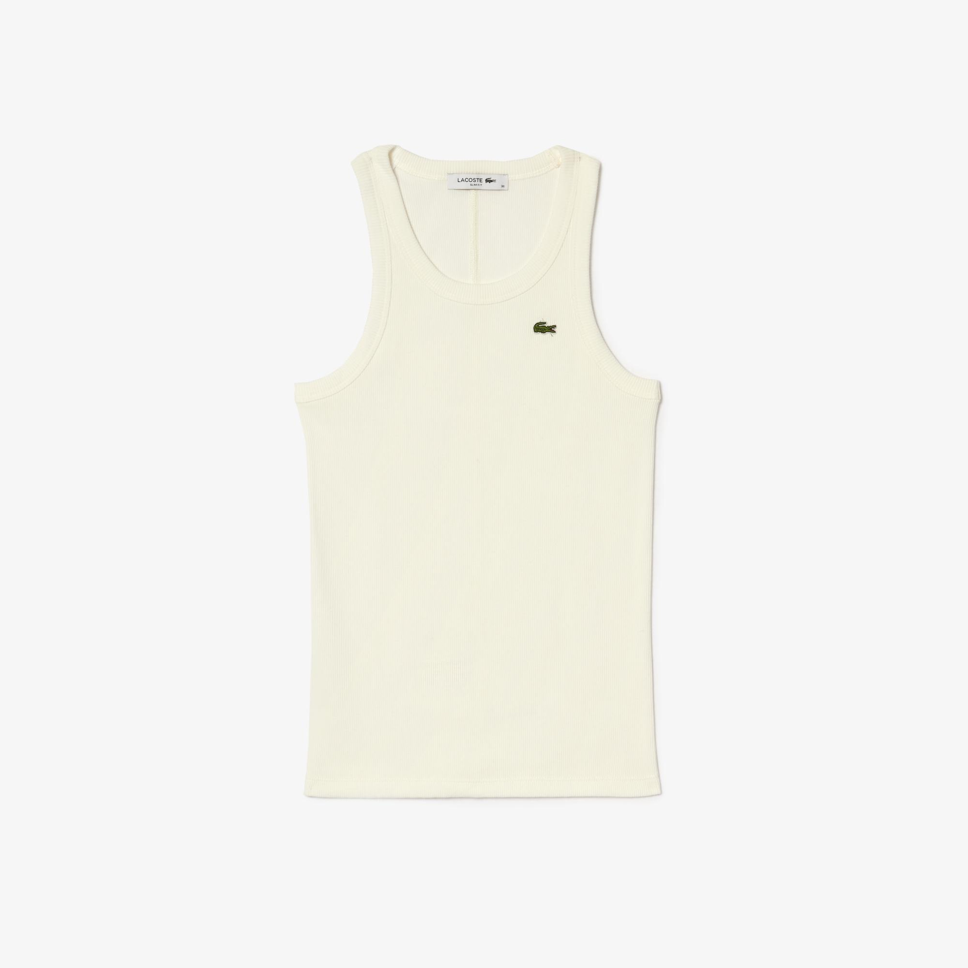 Lacoste Slim Fit Kadın Beyaz T-Shirt