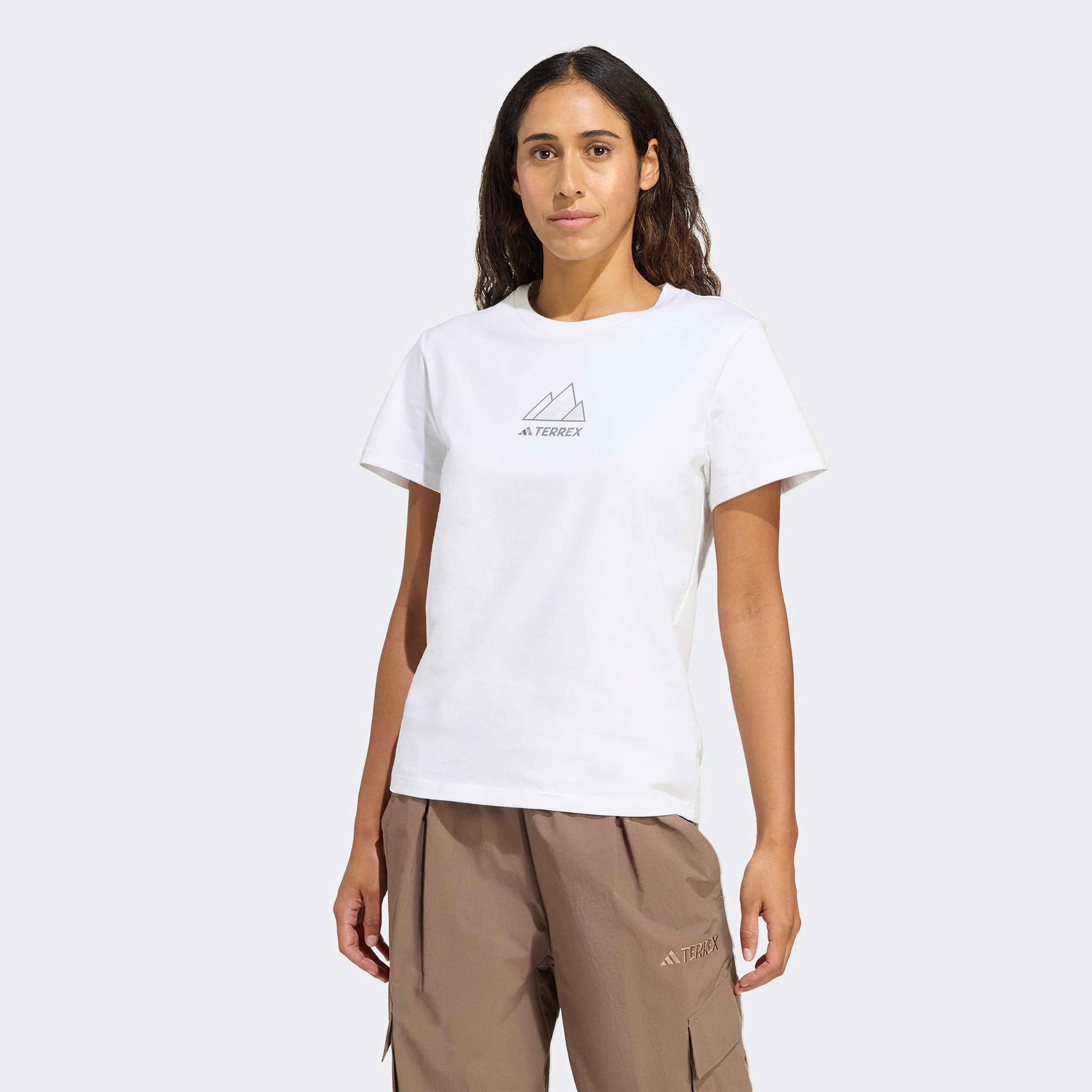adidas Athlete Kadın Beyaz Yürüyüş T-Shirt