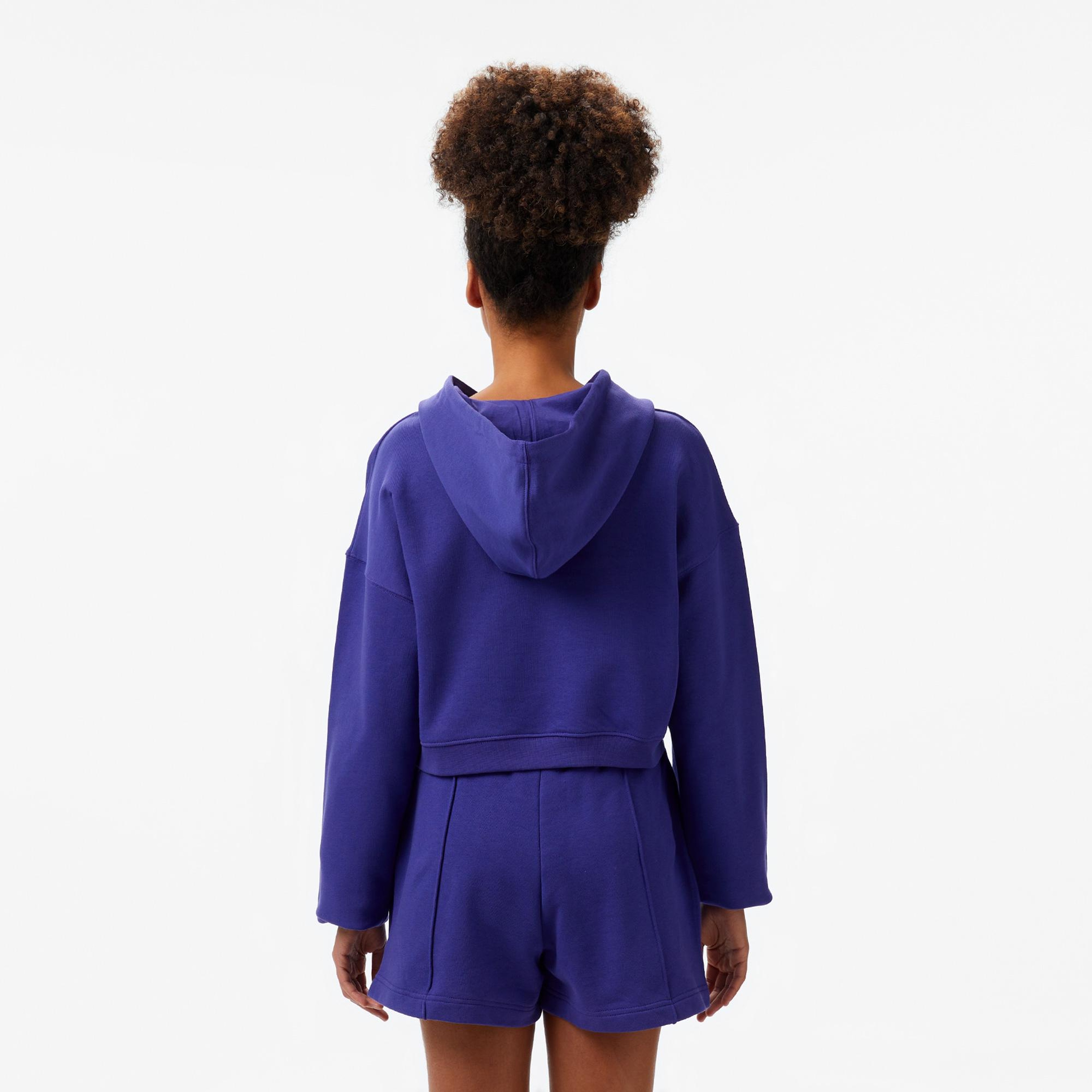 Les Benjamins Kadın Mor Crop Hoodie