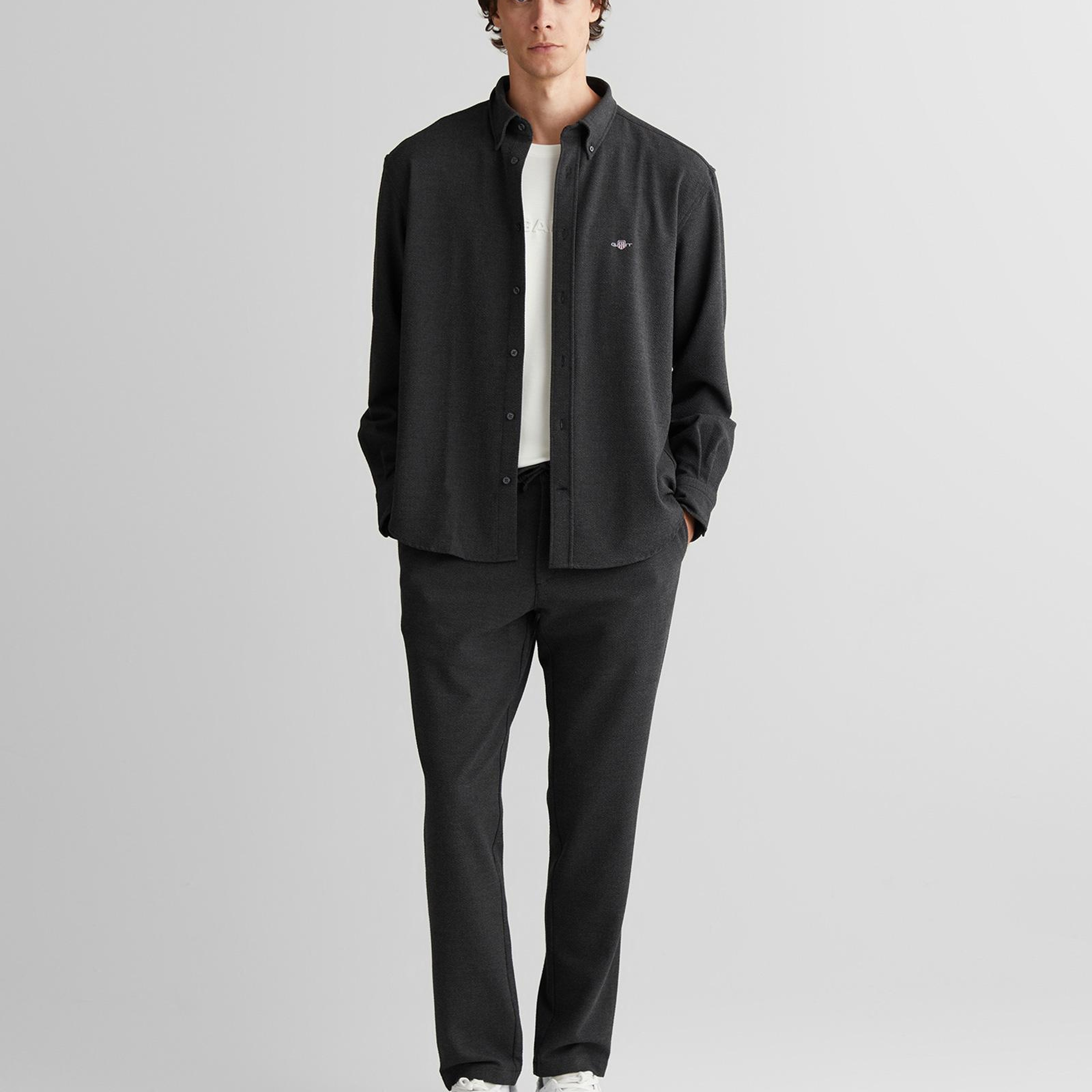 GANT Erkek Gri Relaxed Fit  Gömlek