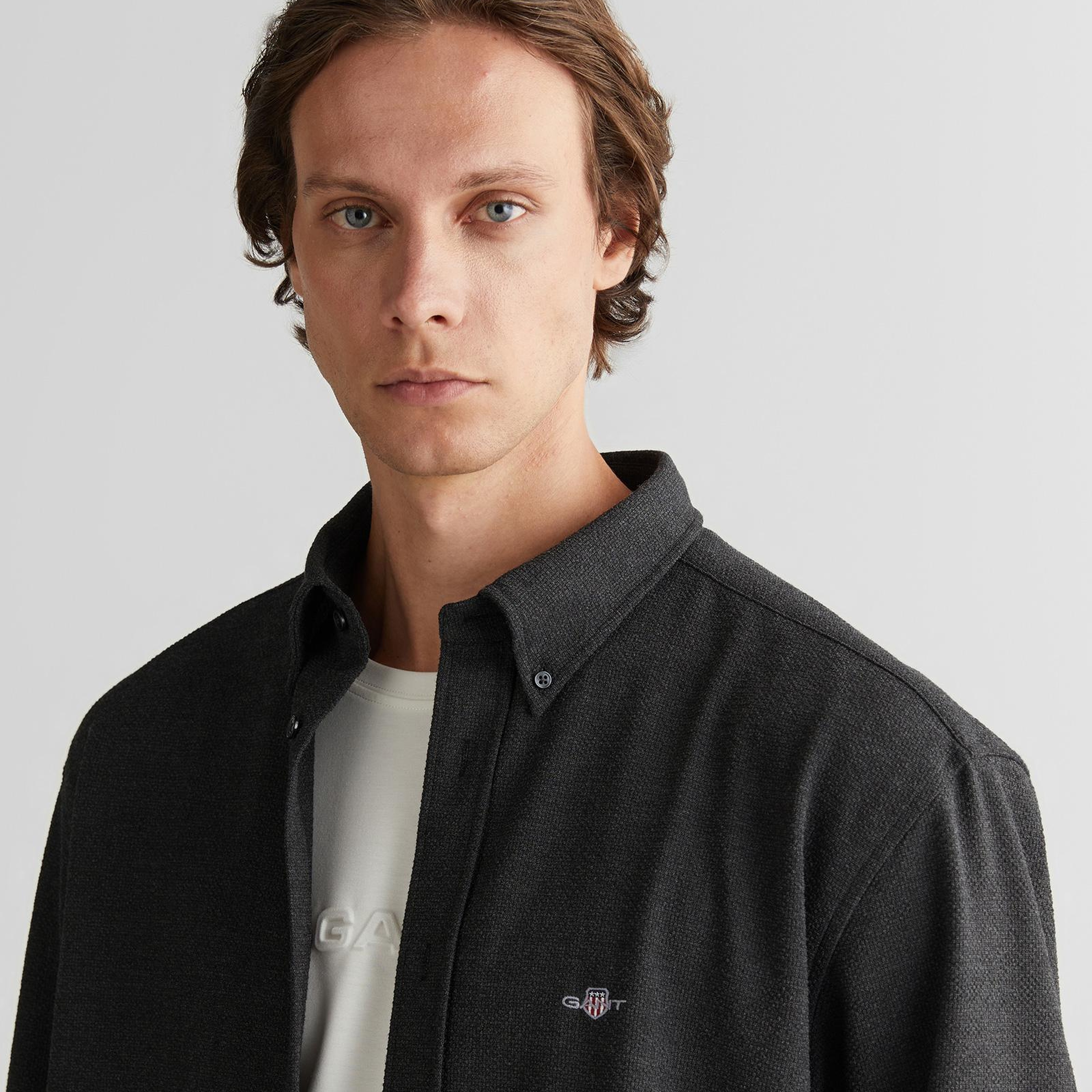 GANT Erkek Gri Relaxed Fit  Gömlek