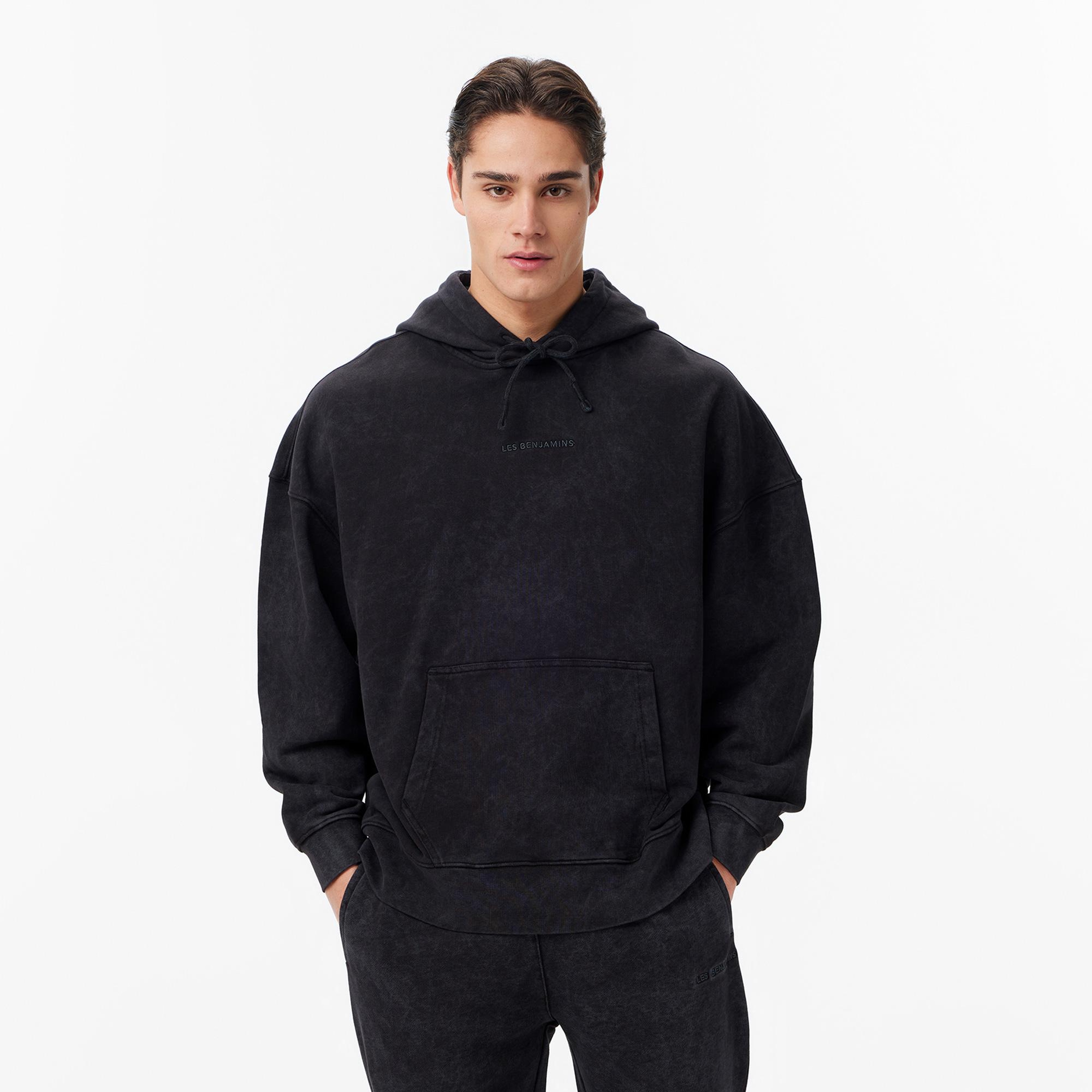 Les Benjamins Oversize Fit Erkek Siyah Hoodie