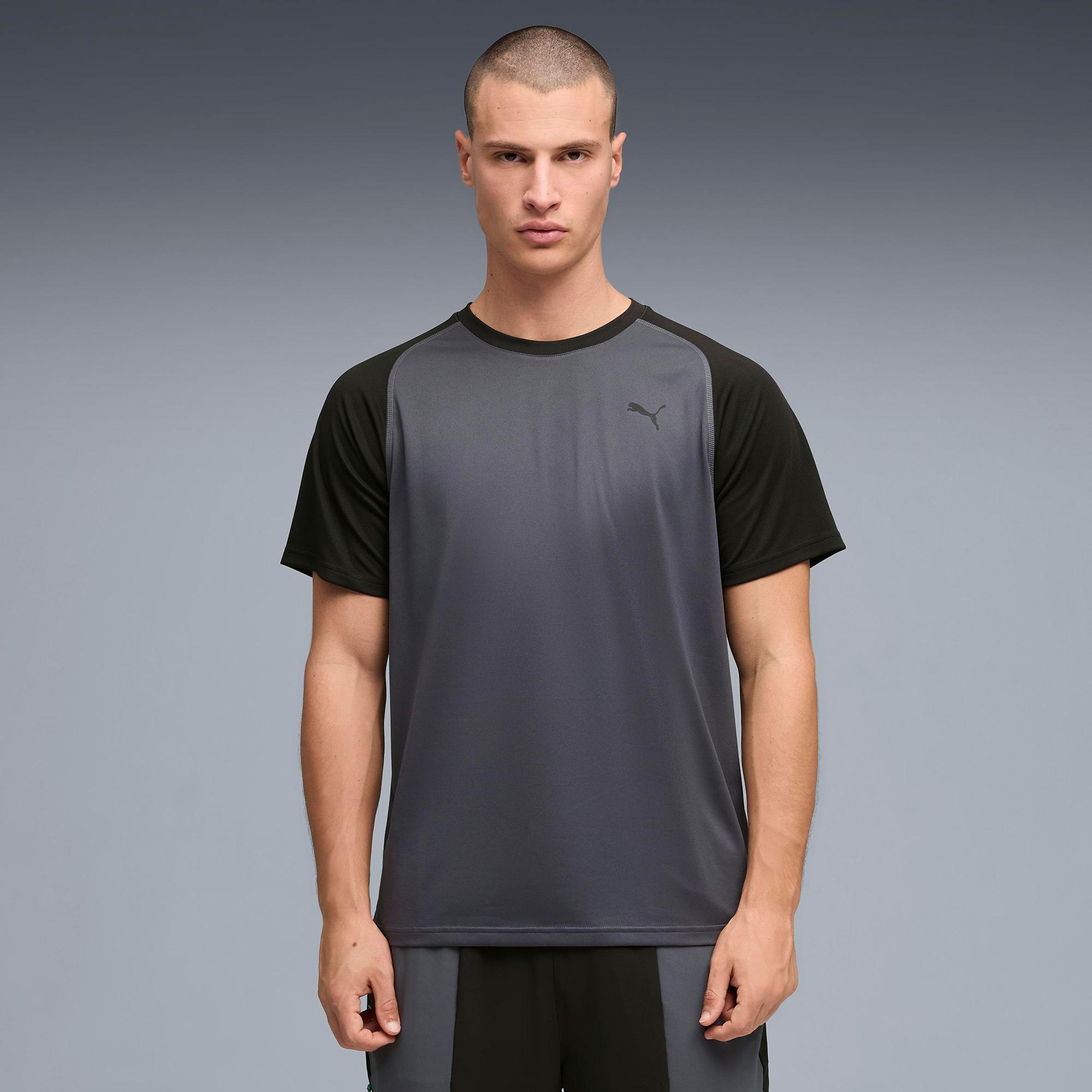Puma Pwrtrain Fabric Mix Erkek Gri Antrenman T-Shirt