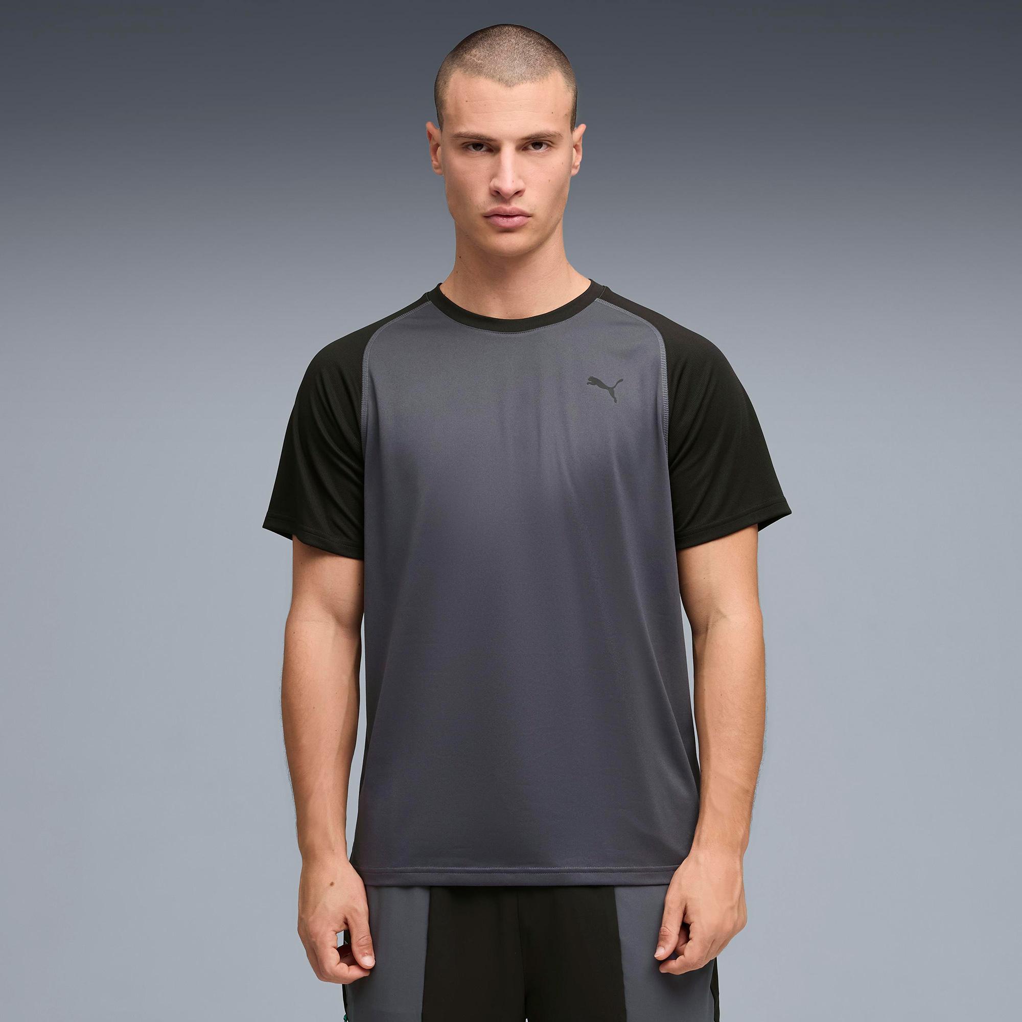 Puma Pwrtrain Fabric Mix Erkek Gri Antrenman T-Shirt