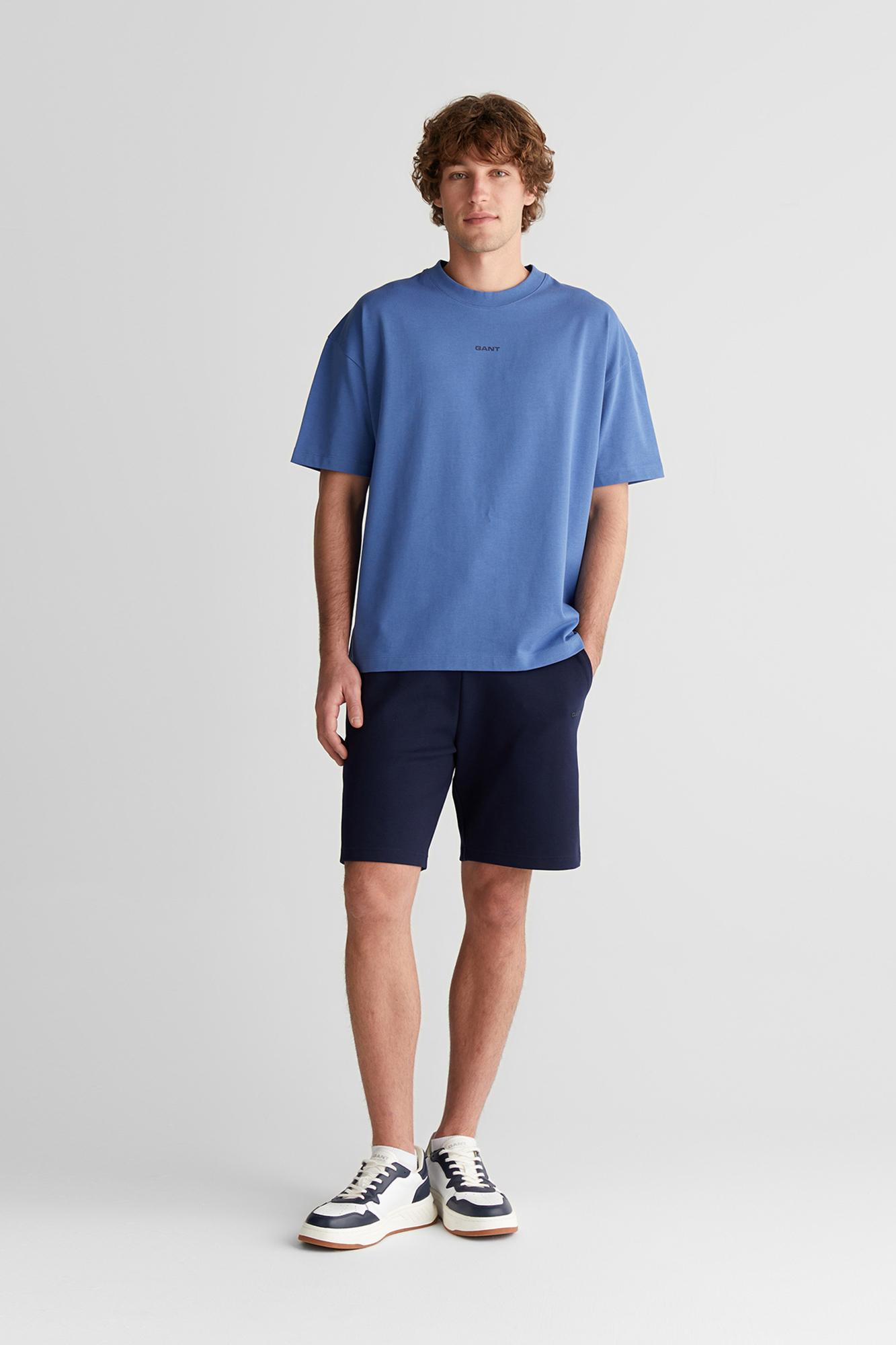 GANT Erkek Mavi Baskılı Kısa Kollu T-Shirt