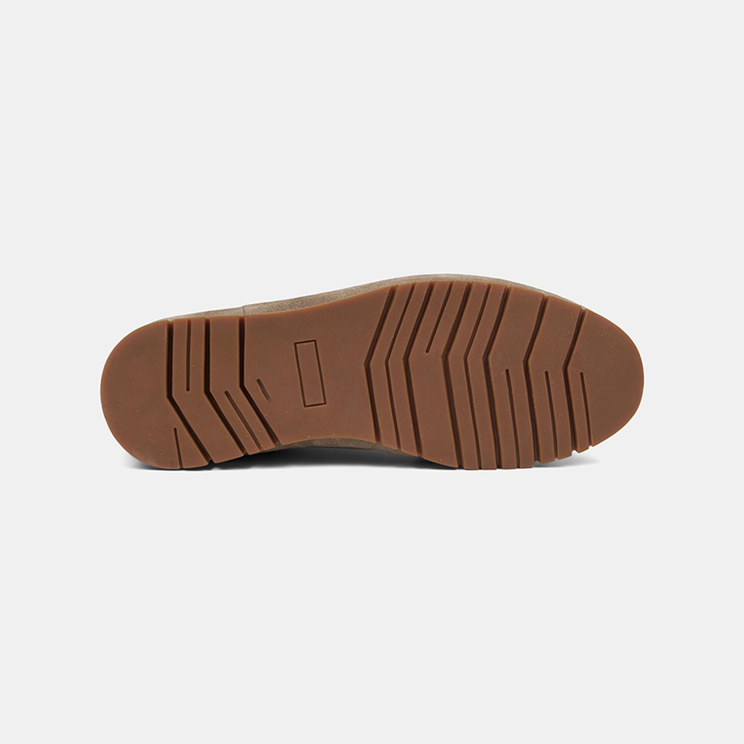 Erkek Bej Lastik Bağcıklı Günlük Süet Spor Ayakkabı