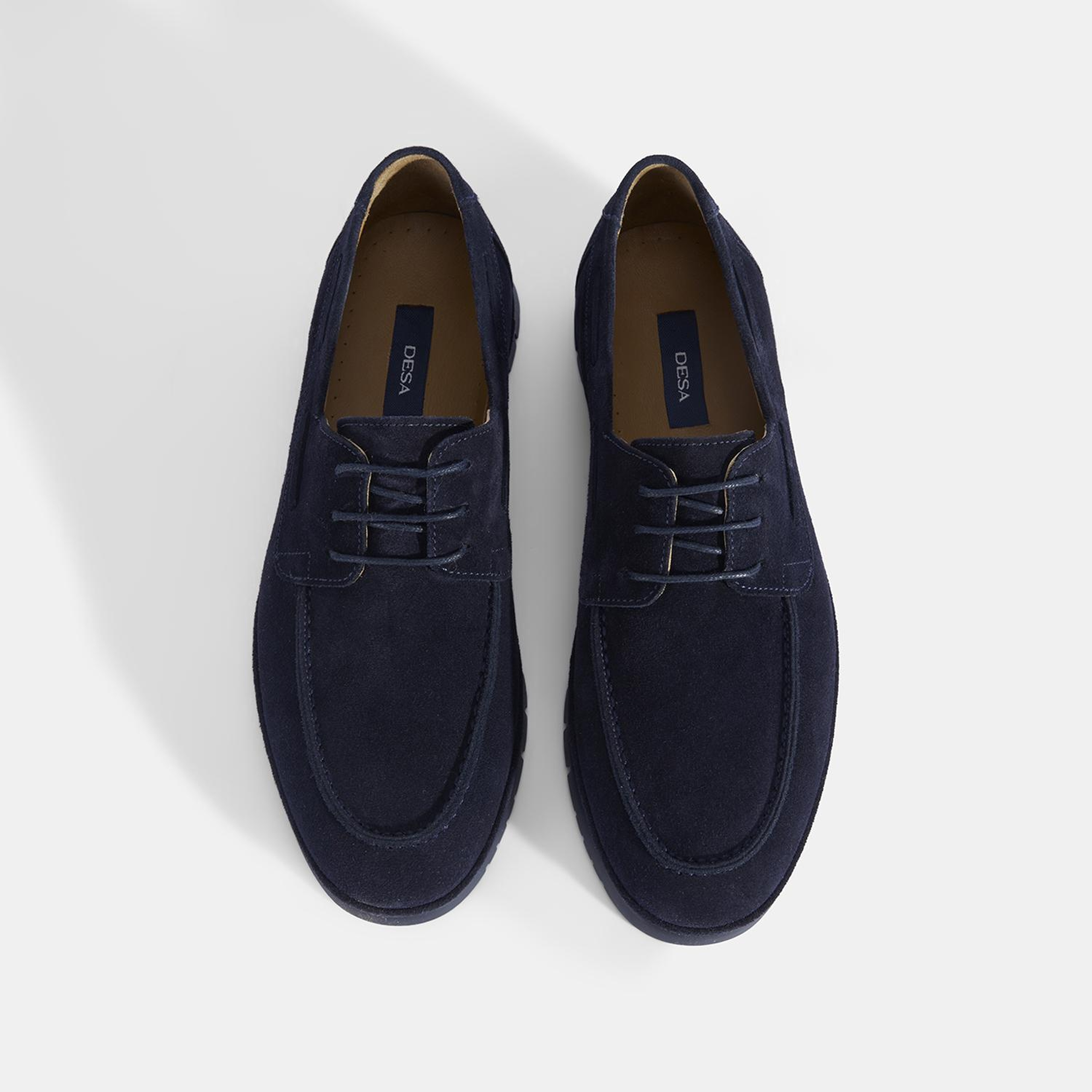 Erkek Lacivert Bağcıklı Süet Günlük Loafer