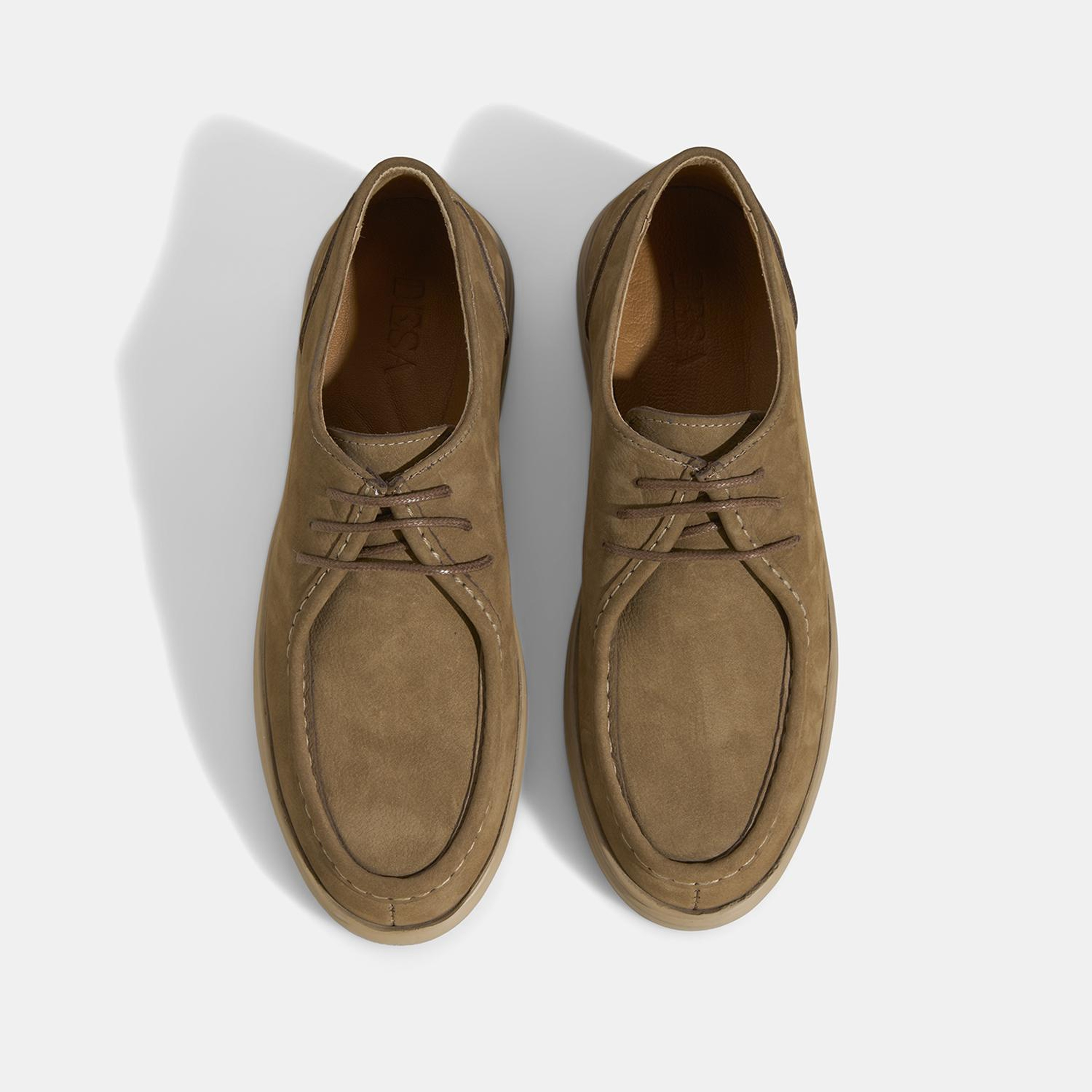 Erkek Koyu Bej Bağcıklı Nubuk Deri Günlük Ayakkabı