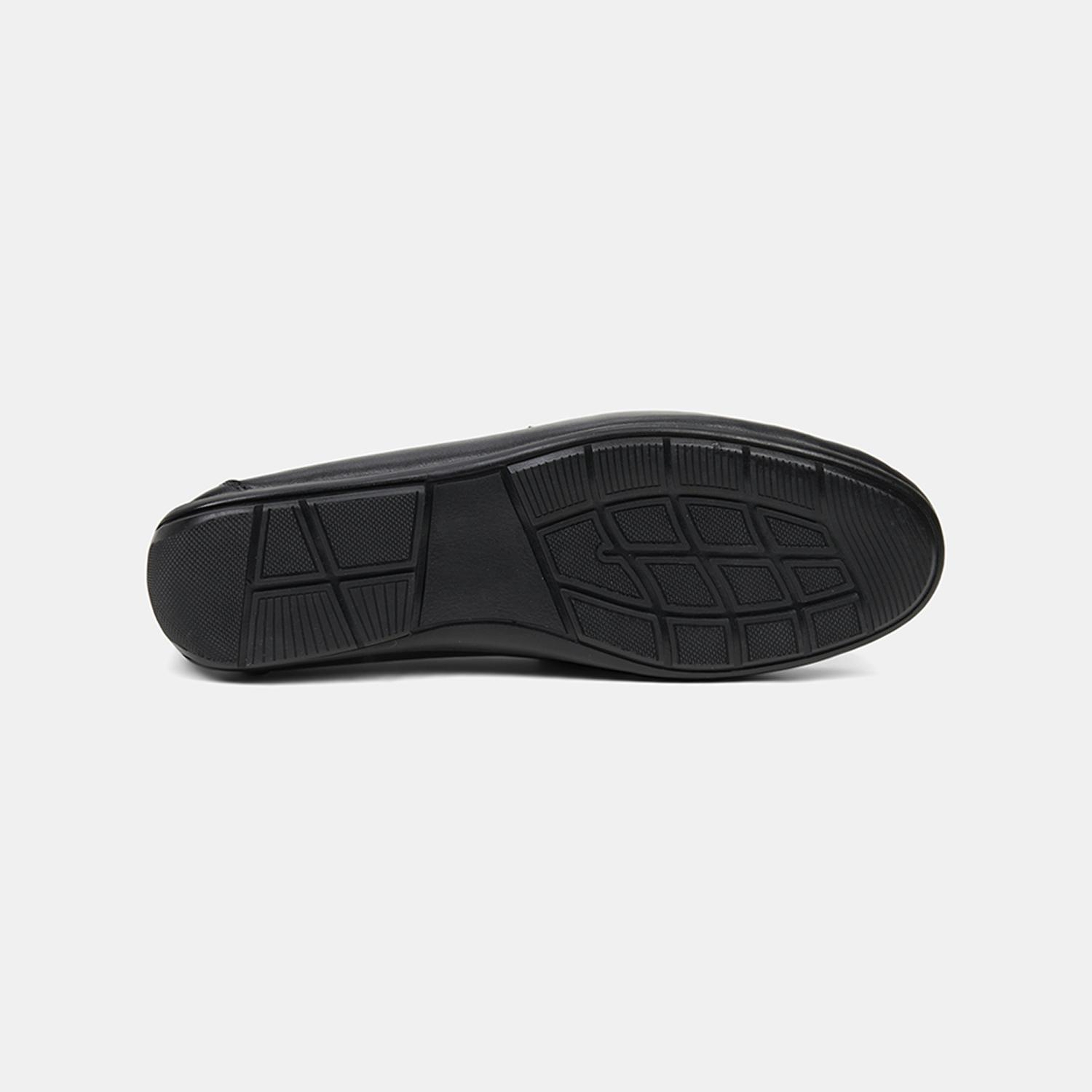 Erkek Siyah Yuvarlak Burun Deri Loafer