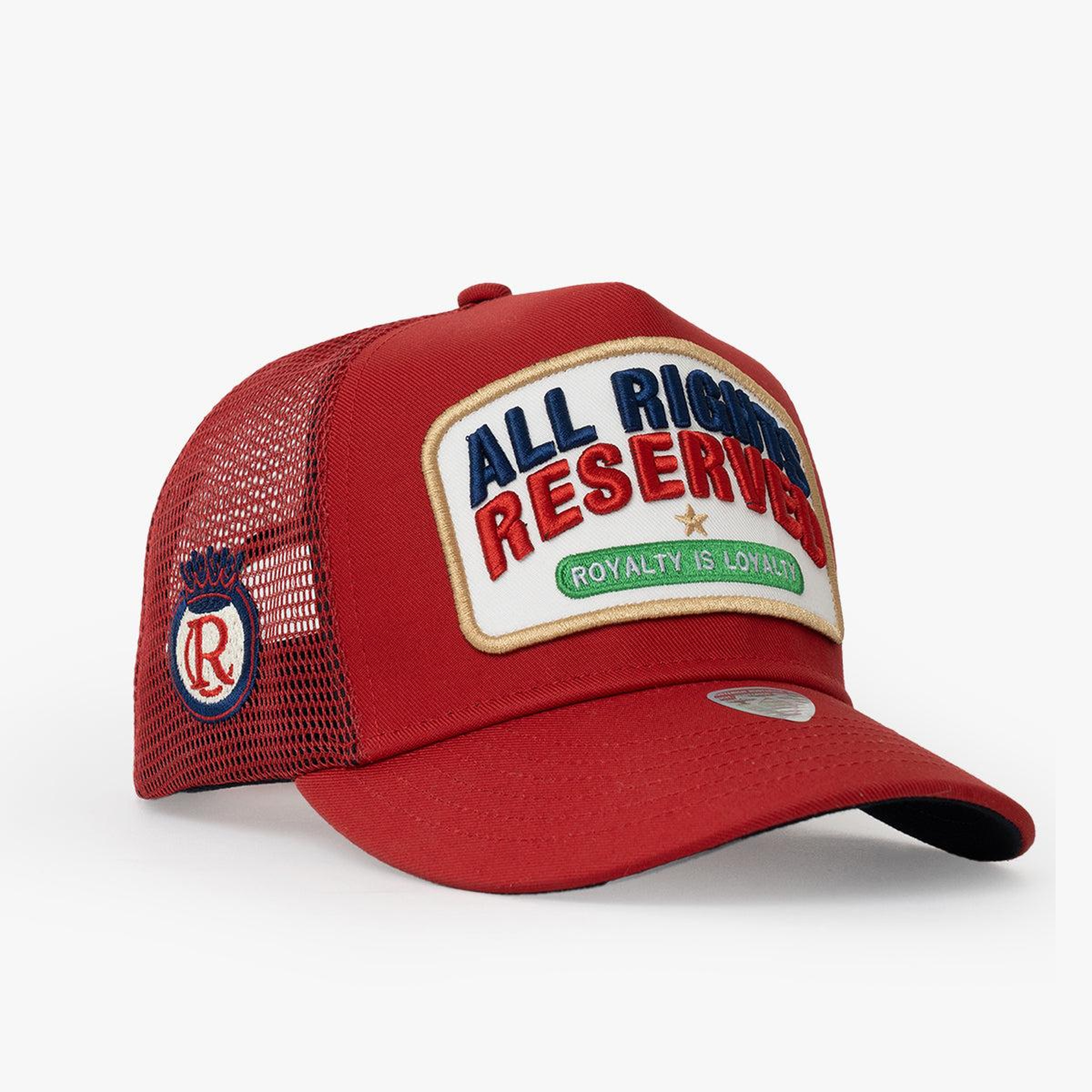 RustandRich - Trucker Hat-Curved Visor-Urban Collection-All Right Reserved - Kadın Erkek - Kırmızı