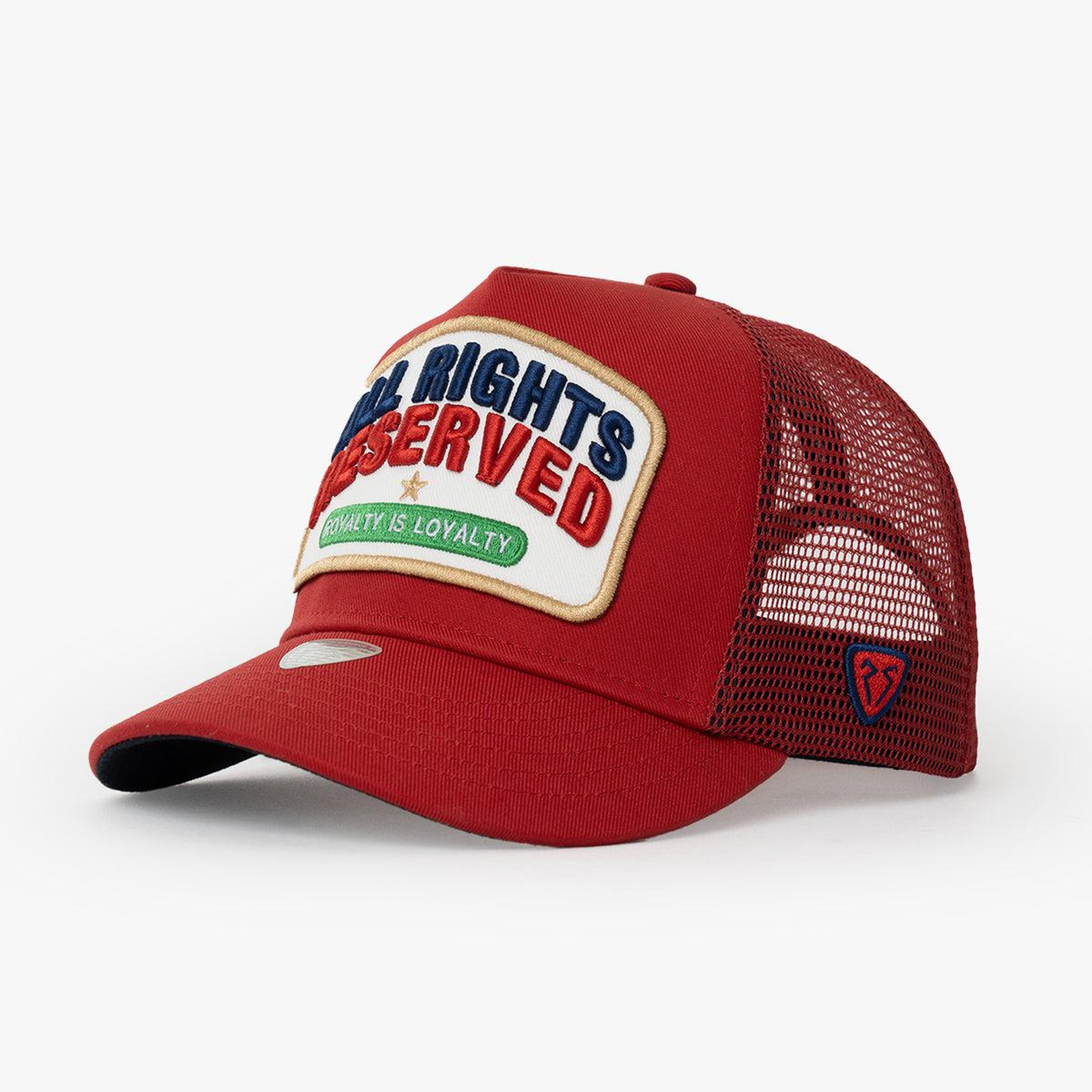 RustandRich - Trucker Hat-Curved Visor-Urban Collection-All Right Reserved - Kadın Erkek - Kırmızı