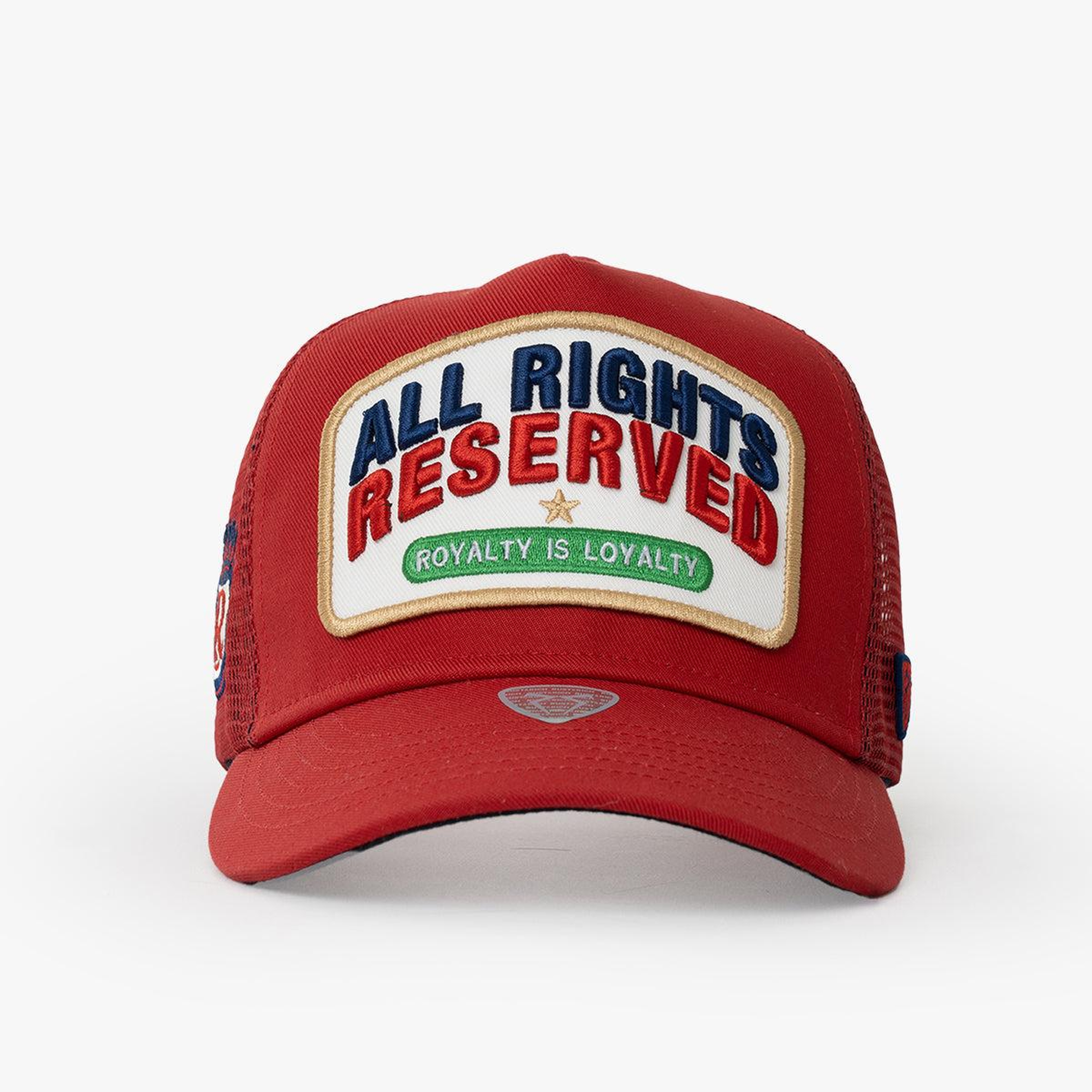 RustandRich - Trucker Hat-Curved Visor-Urban Collection-All Right Reserved - Kadın Erkek - Kırmızı