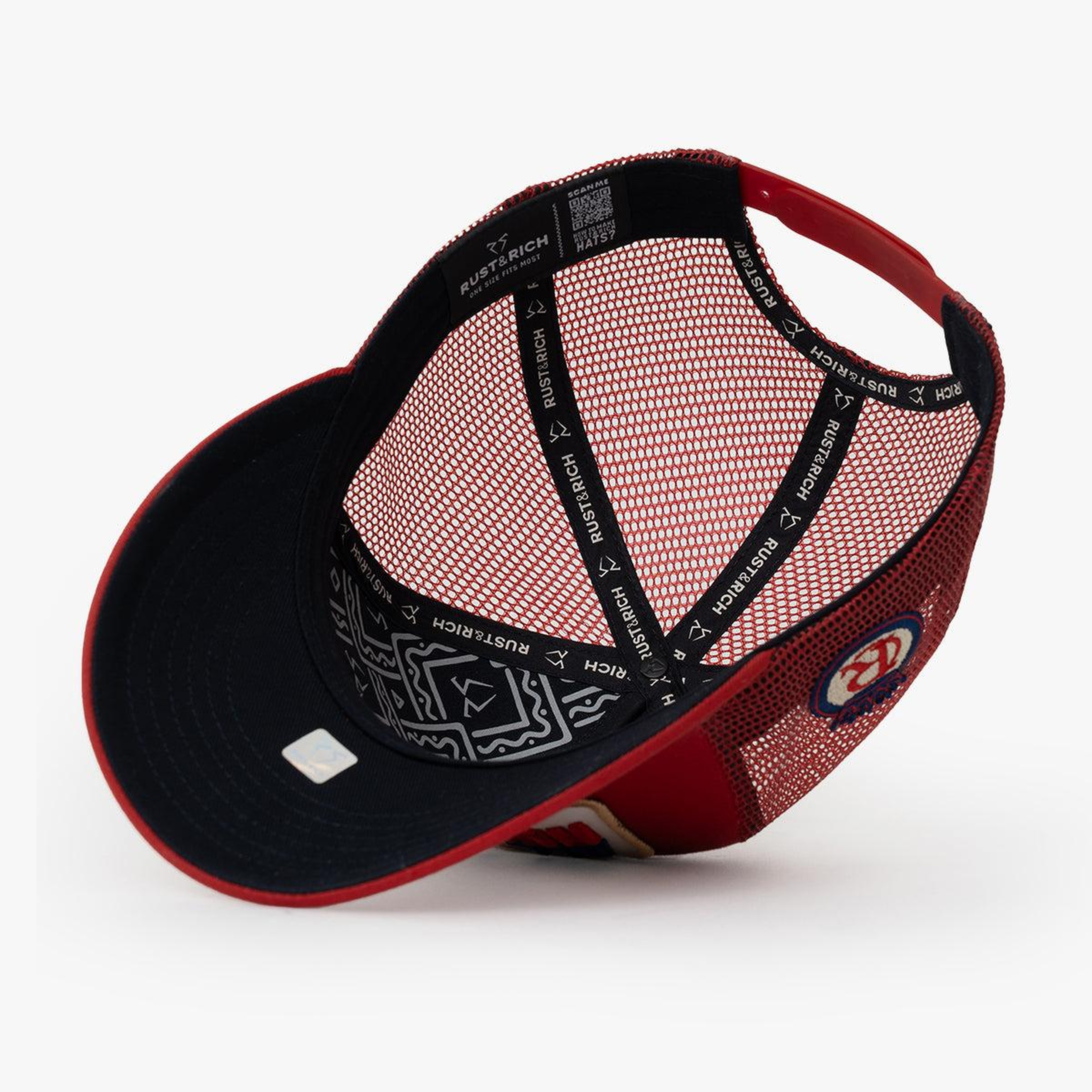 RustandRich - Trucker Hat-Curved Visor-Urban Collection-All Right Reserved - Kadın Erkek - Kırmızı