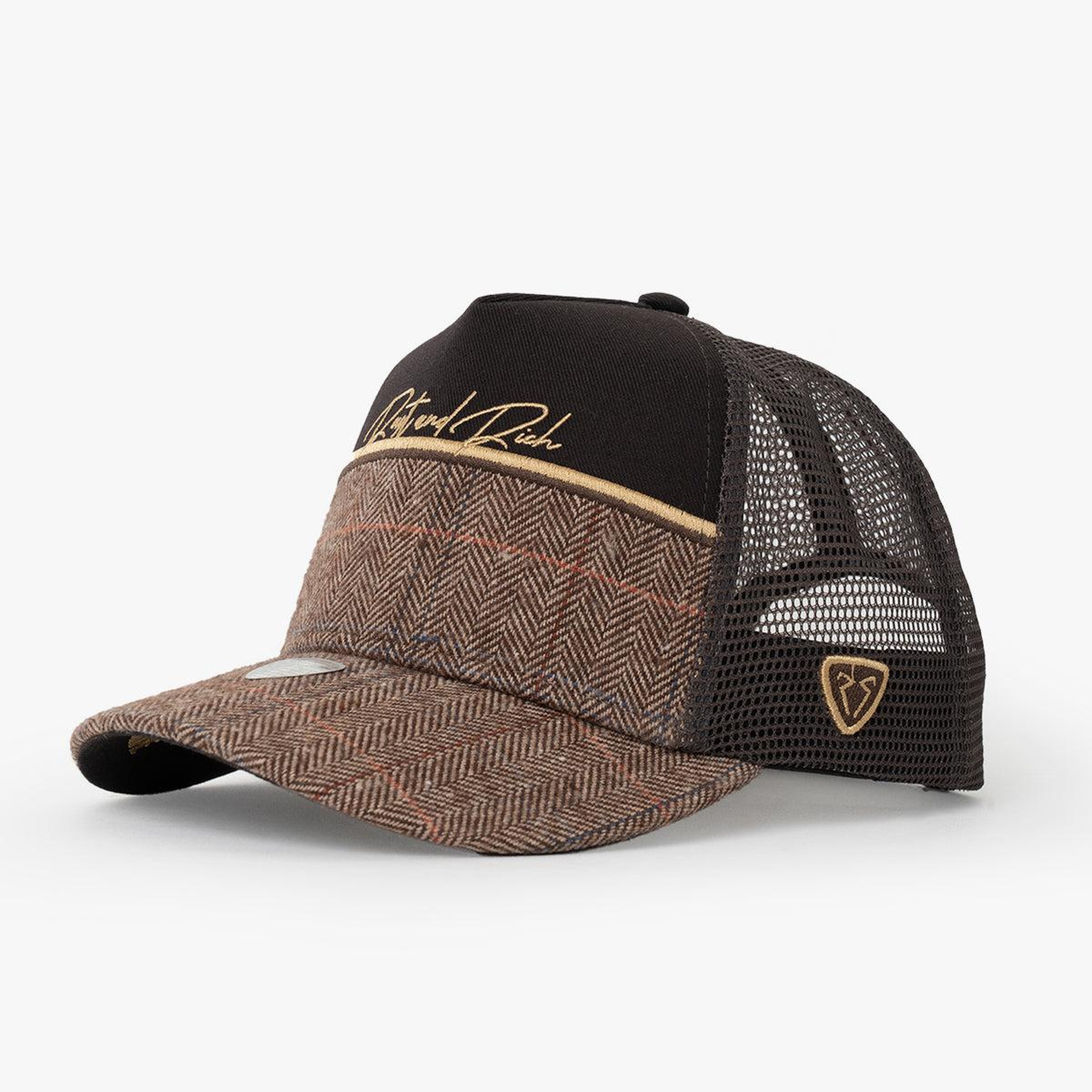 RustandRich - Trucker Hat-Curved Visor-Premium Collection-Royalty - Kadın Erkek - Kahverengi