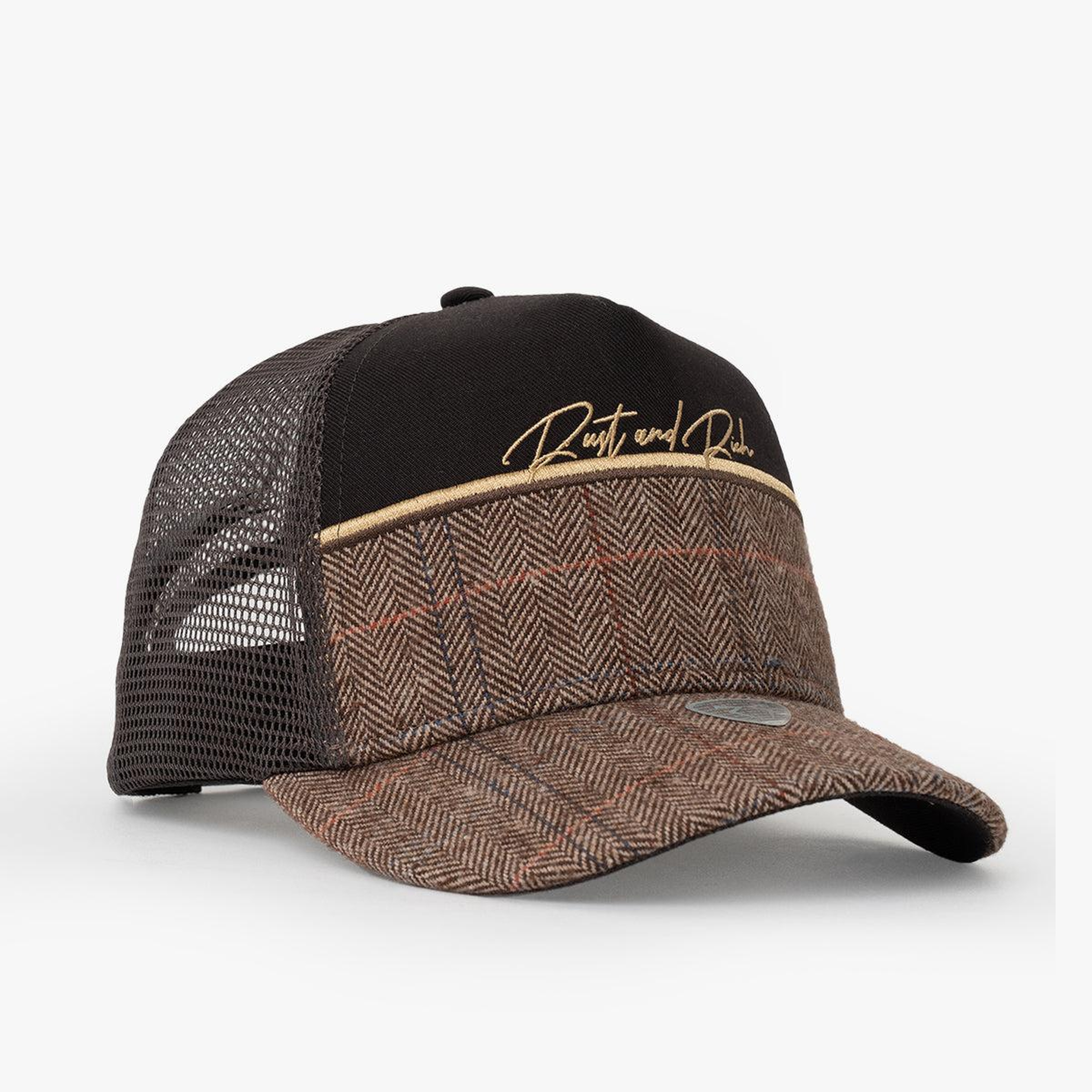 RustandRich - Trucker Hat-Curved Visor-Premium Collection-Royalty - Kadın Erkek - Kahverengi